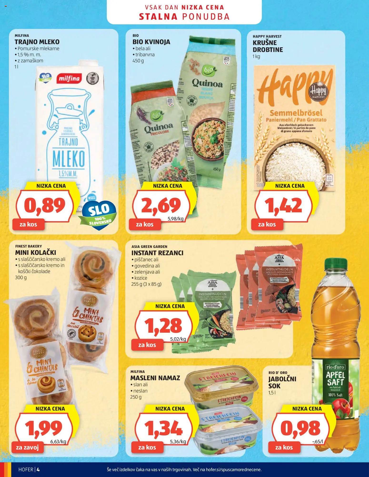 Hofer SI katalog | vrijedi od 16.09.2026 | Stranica: 4 | Proizvodi: Rezanci, Zavoj, Govedina, Pan