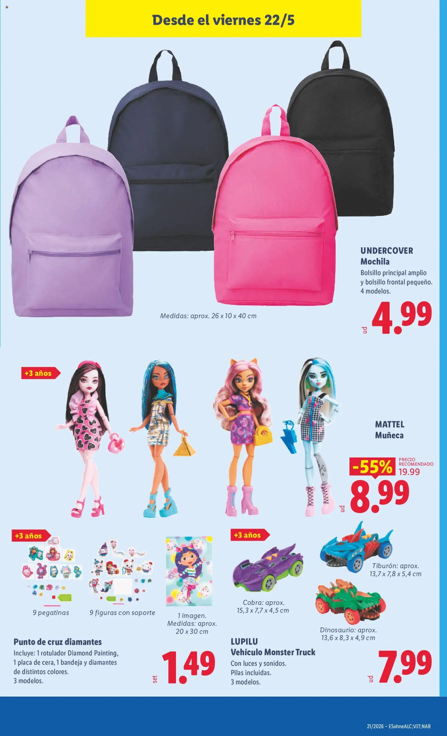 Lidl folleto de bazar │ válido desde el 18.05.2026 | Página: 21 | Productos: Mochila, Muñeca, Bandeja