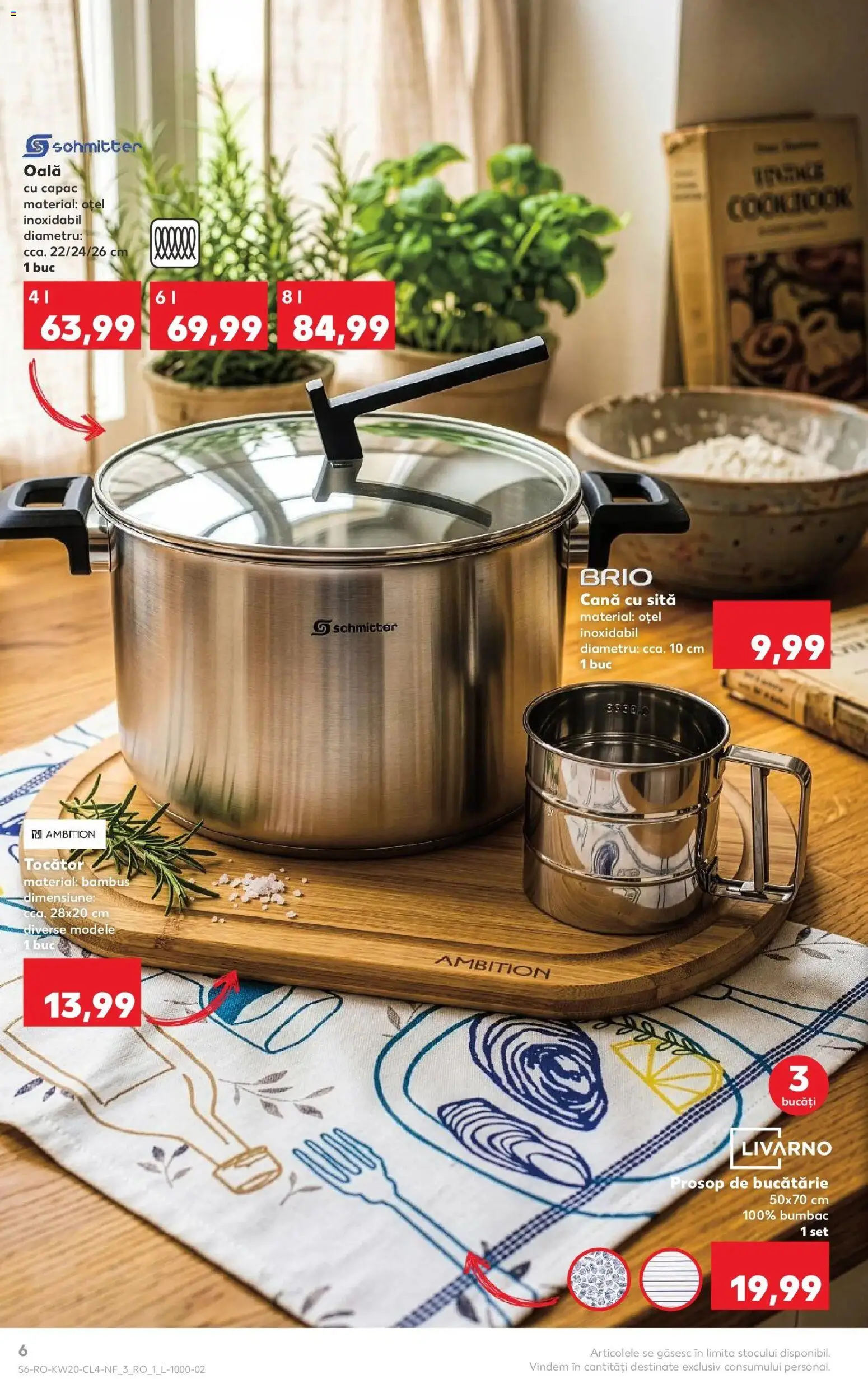Noul catalog Kaufland – valabil de la 13.05.2026 | Pagină: 6 | Produse: Oală, Sită, Bucătărie, Tocător