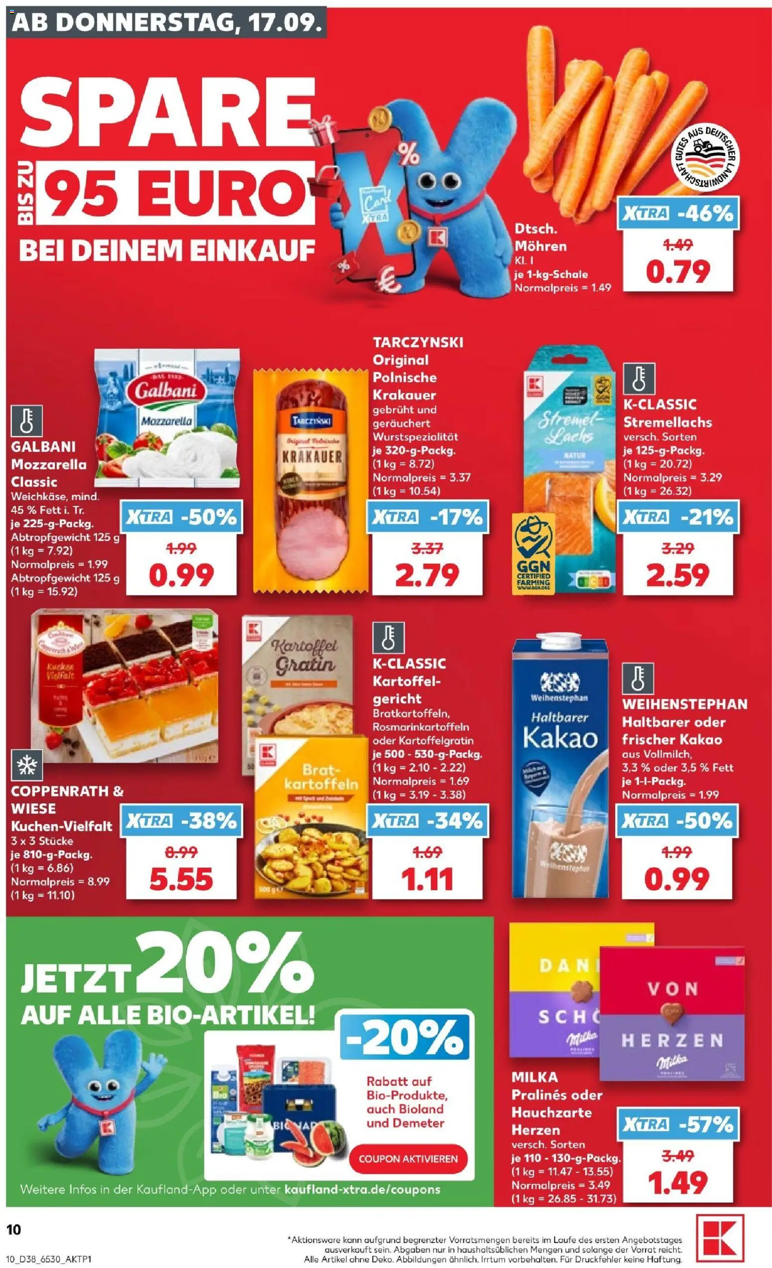 Kaufland Prospekt Potsdam – gültig ab 17.09.2026 | Seite: 10 | Produkte: Mozzarella, Milka, Mohren, Kartoffeln