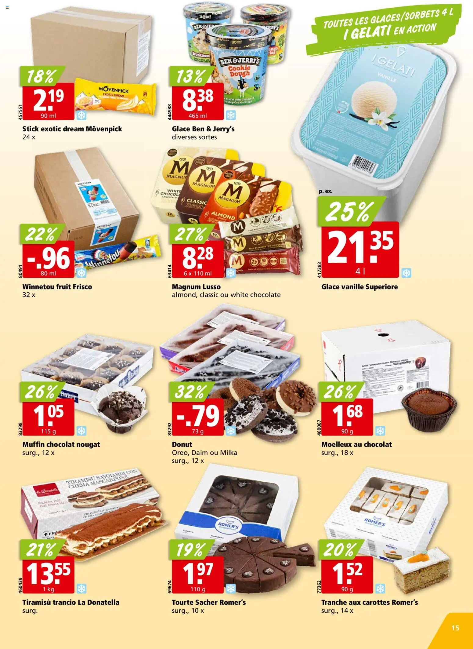 Aligro aktionen Chavannes, Matran, Genève, Sion – gültig ab 24.08.2026 | Seite: 15 | Produkte: Magnum, Mascarpone, Vanille, Glace