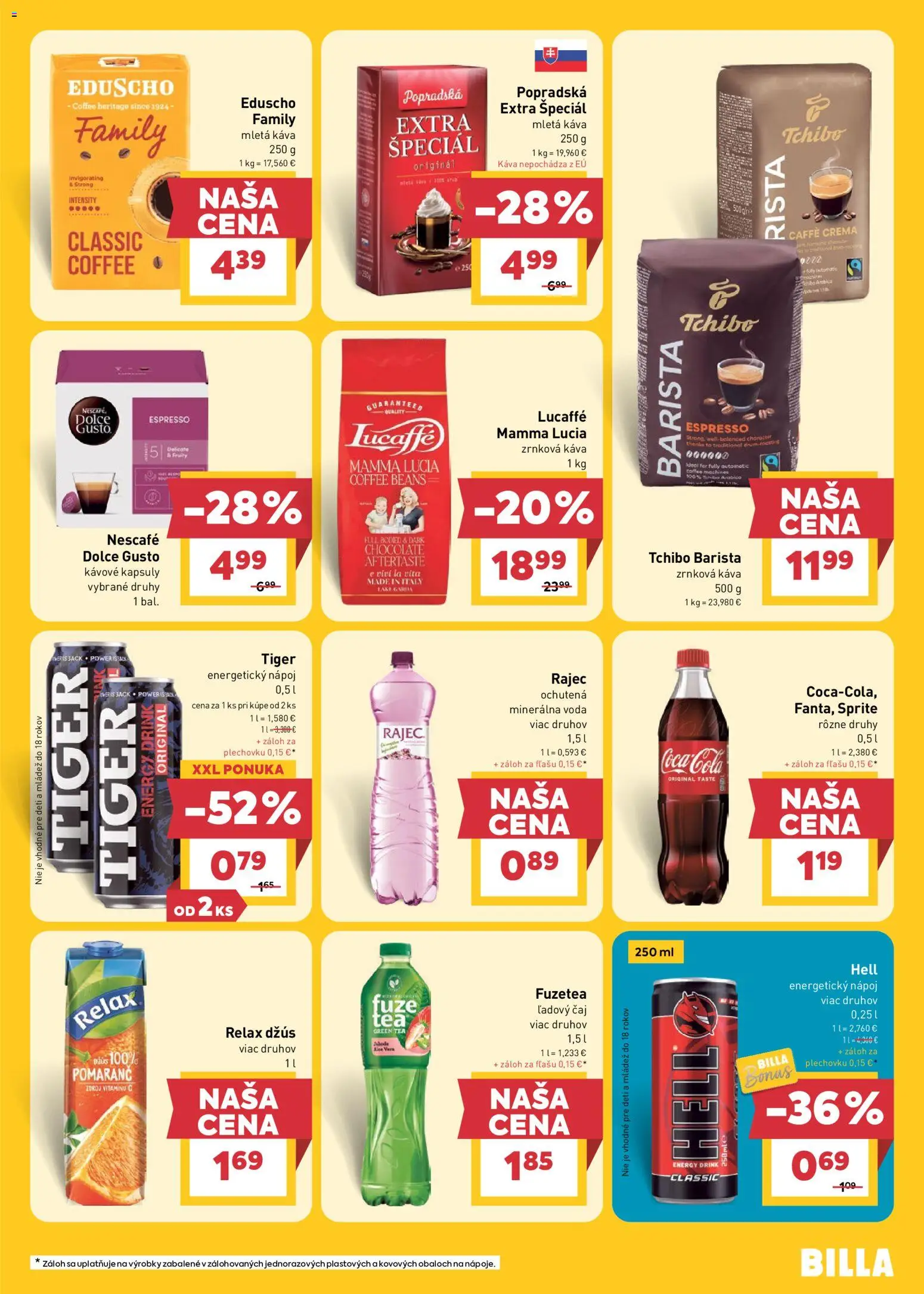 Nové Billa akcie – leták je platný od 06.05.2026 | Strana: 19 | Produkty: Dolce Gusto, Voda, Coca cola, Cola
