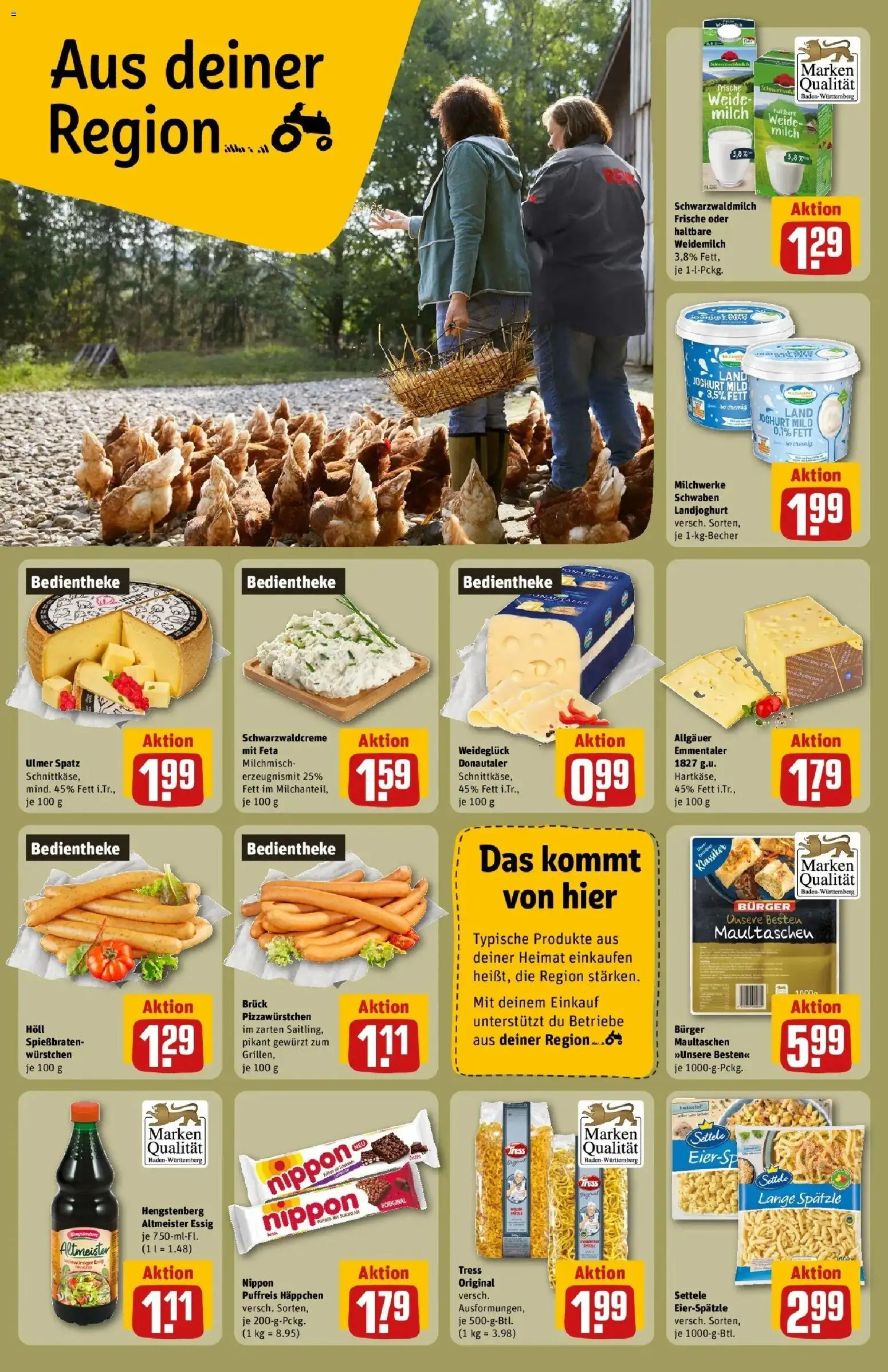 REWE Prospekt ab 24.08.2026 zum Blättern » Angebote | Seite: 20 | Produkte: Feta, Milch, Essig, Maultaschen
