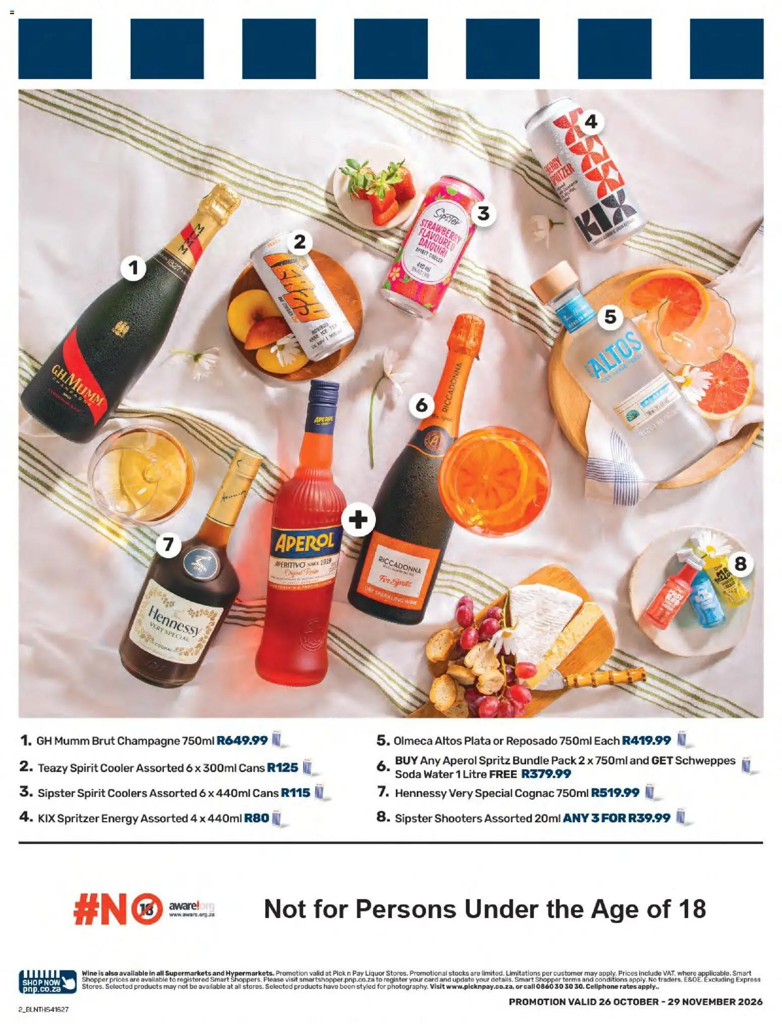 New Pick n Pay catalogue – valid from 26/10/2026 | Page: 2 | Products: Aperol, Cooler, Wine, Cognac