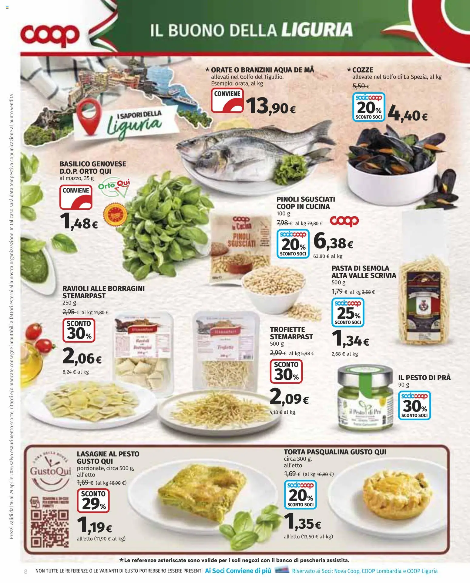 Volantino COOP del 16.04.2026 | Pagina: 8 | Prodotti: Data, Basilico, Ravioli, Torta