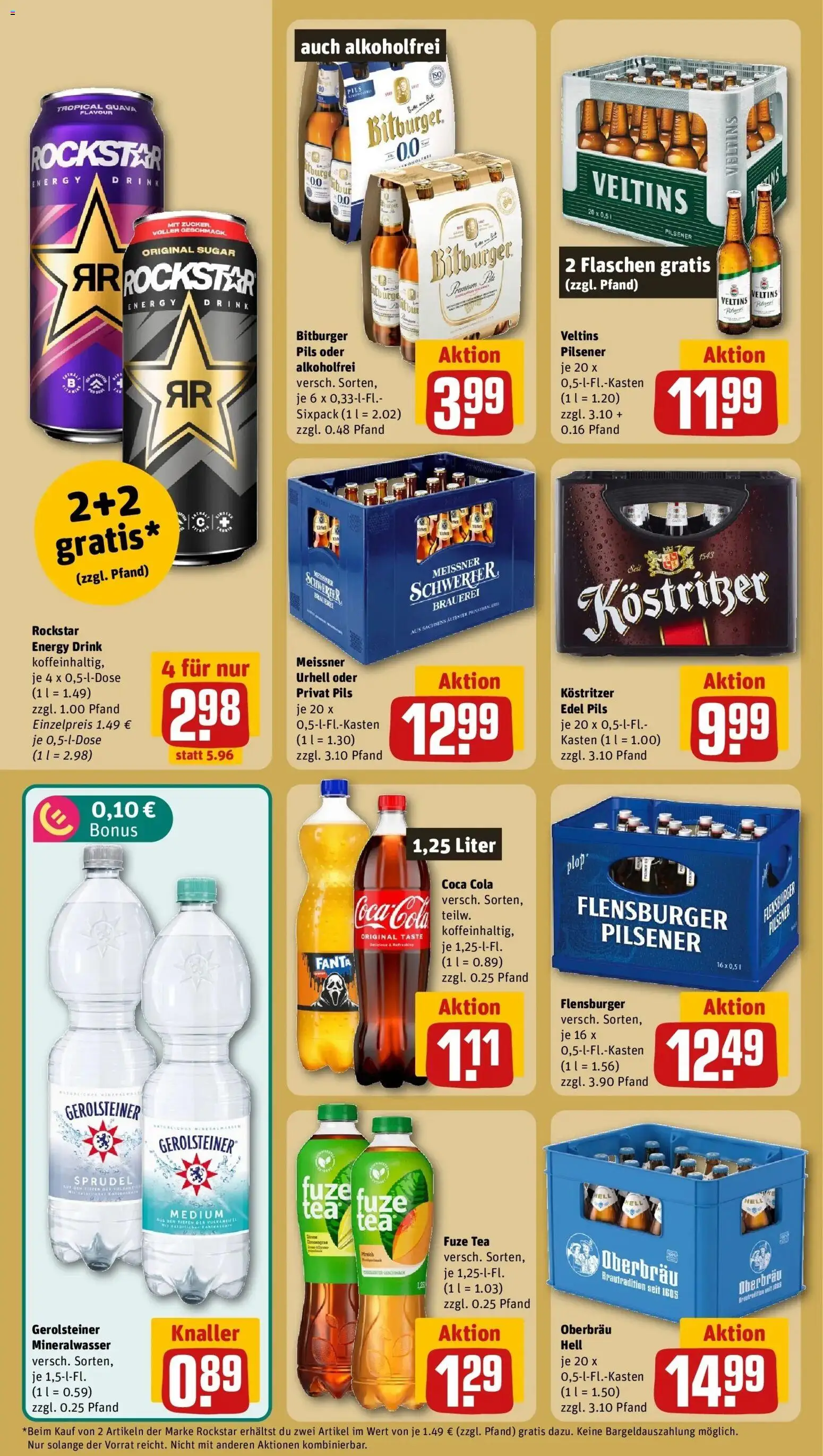 REWE Prospekt ab 07.09.2026 zum Blättern » Angebote | Seite: 22 | Produkte: Bitburger, Coca cola, Rockstar, Zucker