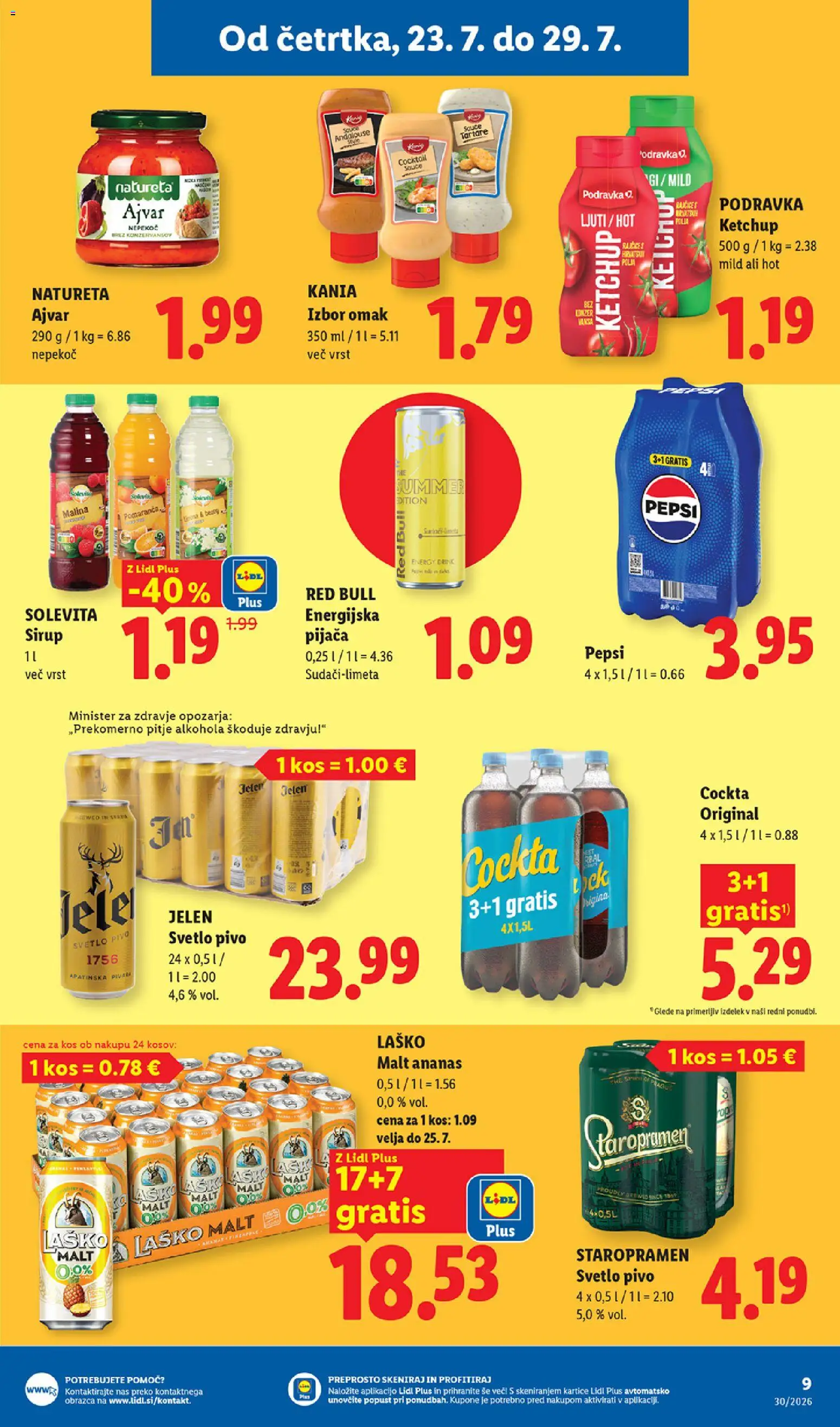 Novi Lidl katalog ponudbe – veljaven od 23.07.2026 | Stran: 11 | Izdelki: Sirup, Kos, Pivo, Ananas