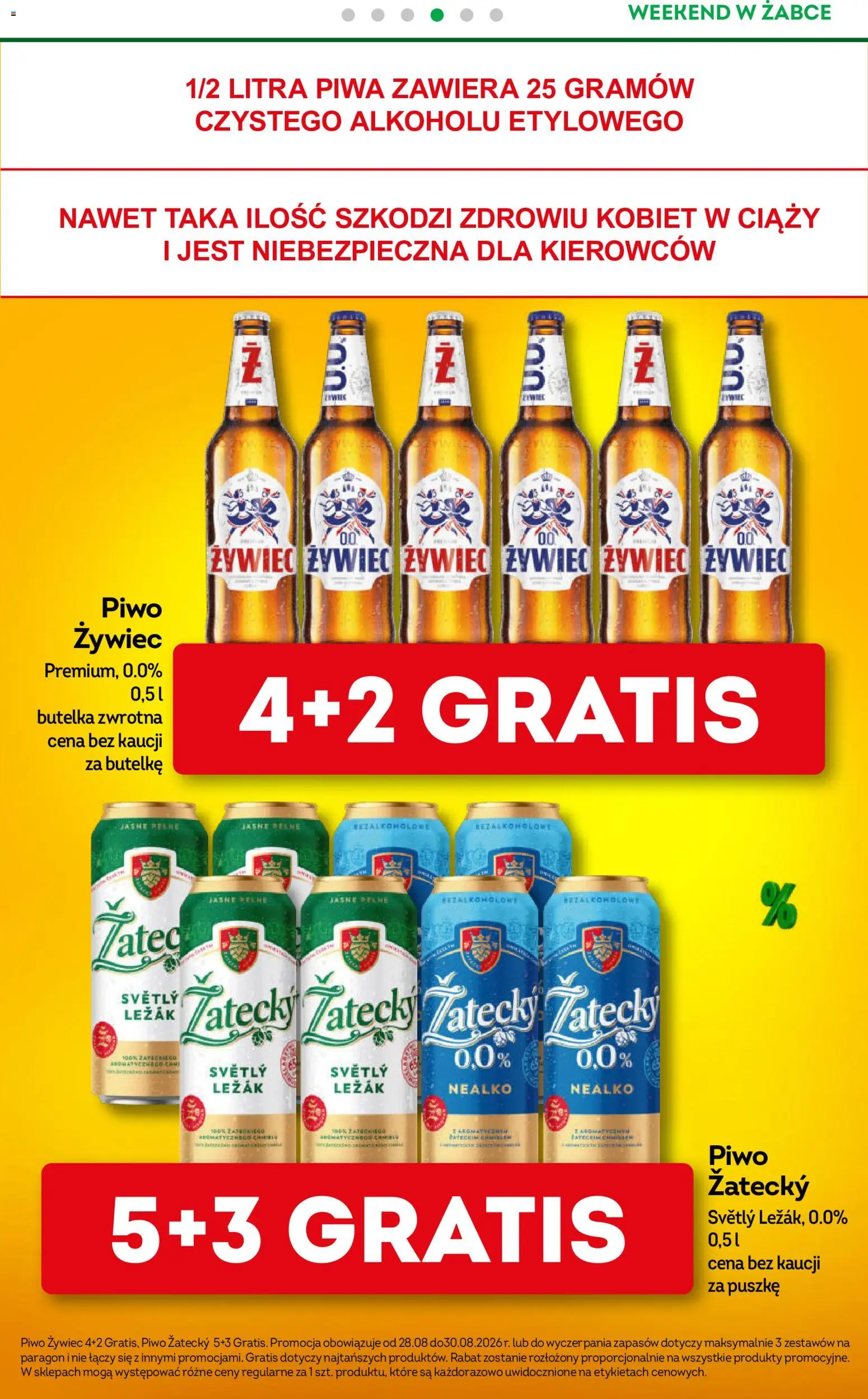 Żabka gazetka - Weekendowe promocje od 28.08.2026 | Strona: 5 | Produkty: Leżak, Piwo, Piwo zatecky