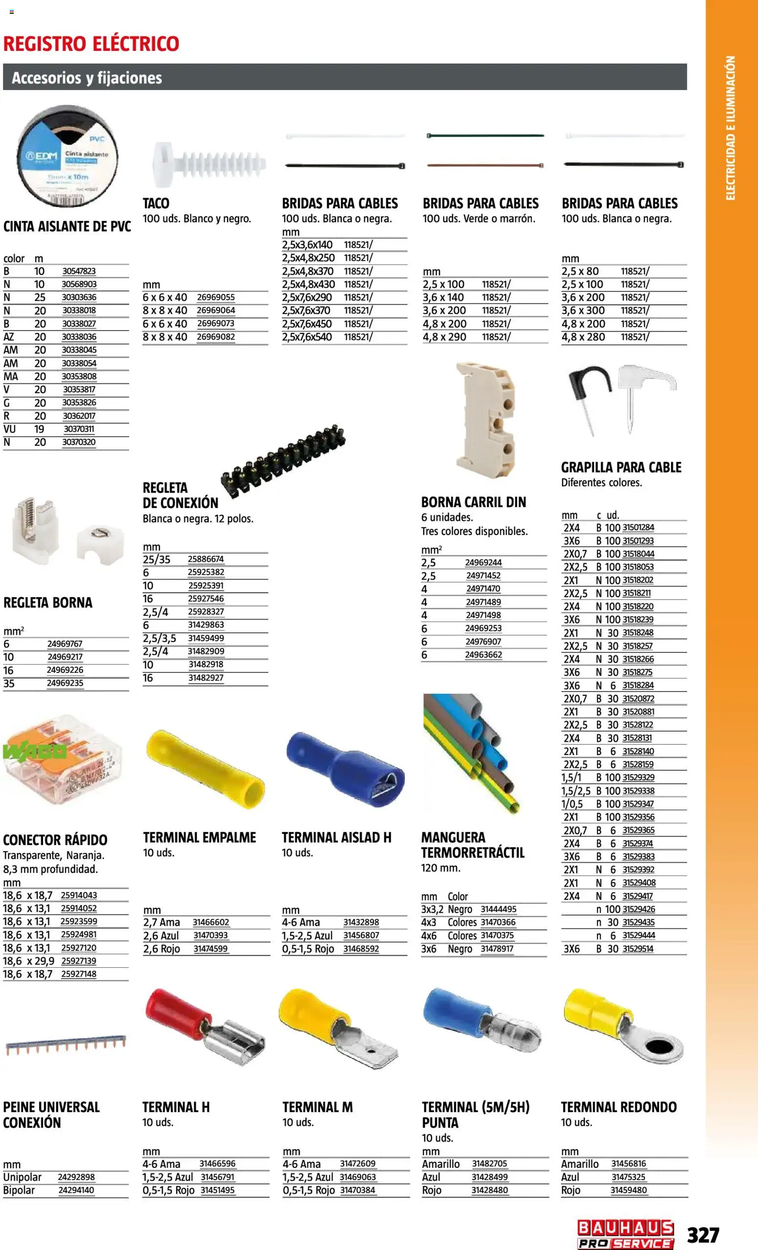 Bauhaus ProService │ válido desde el 11/05/2026 | Página: 327 | Productos: Manguera, Cable, Conector, Iluminación