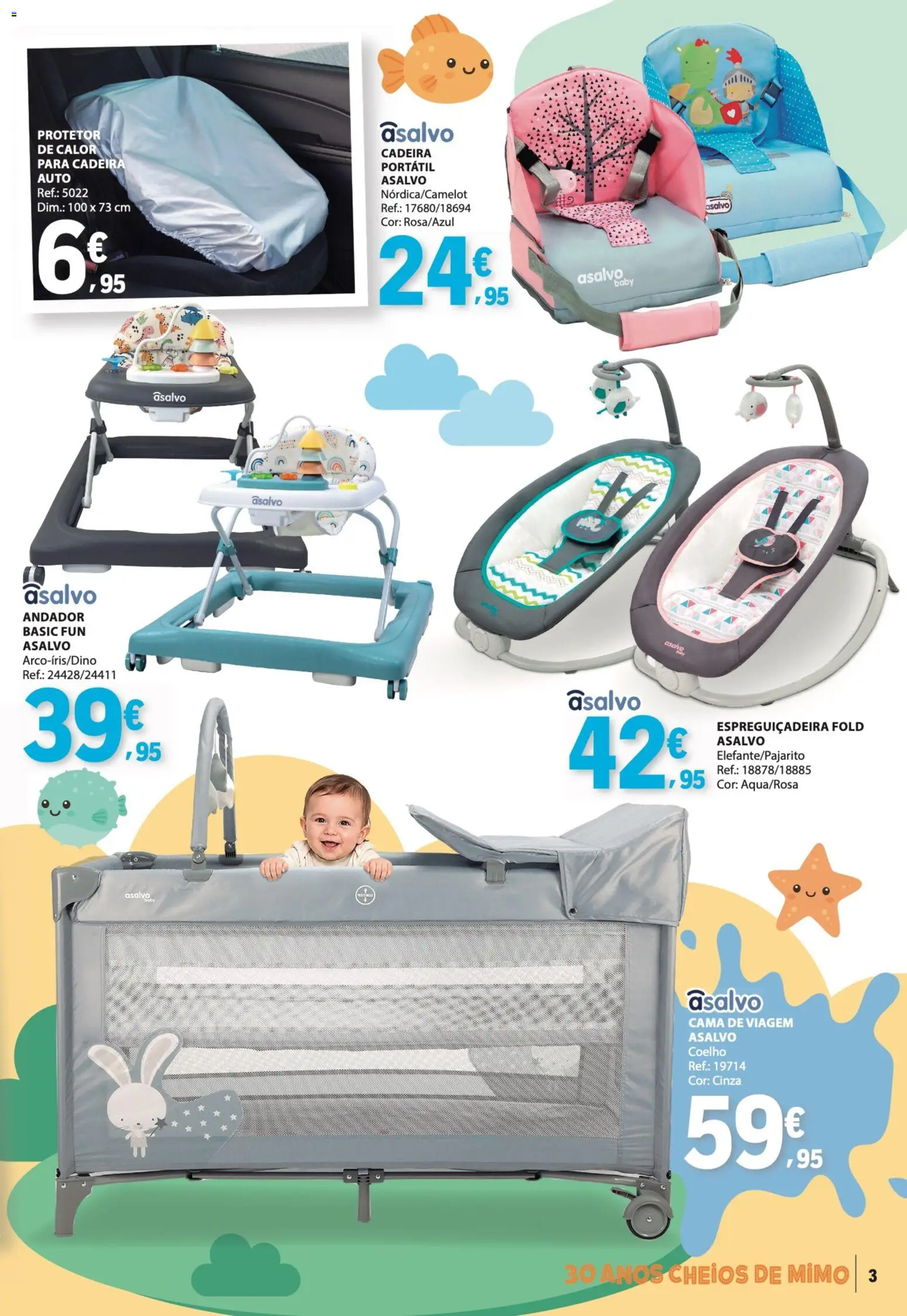 E.Leclerc Folheto Bebé Verão │ válido de 26.05.2026 | Página: 3 | Produtos: Cama, Espreguiçadeira, Cadeira, Coelho