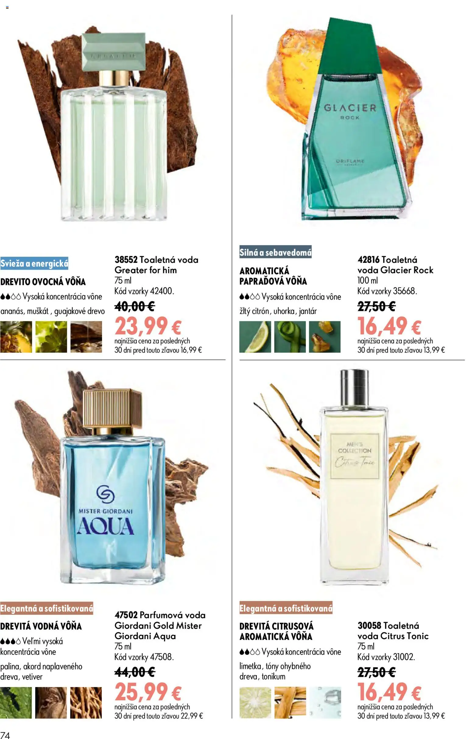 Nové Oriflame akcie – leták je platný od 29.07.2026 | Strana: 74 | Produkty: Toaletná voda, Voda
