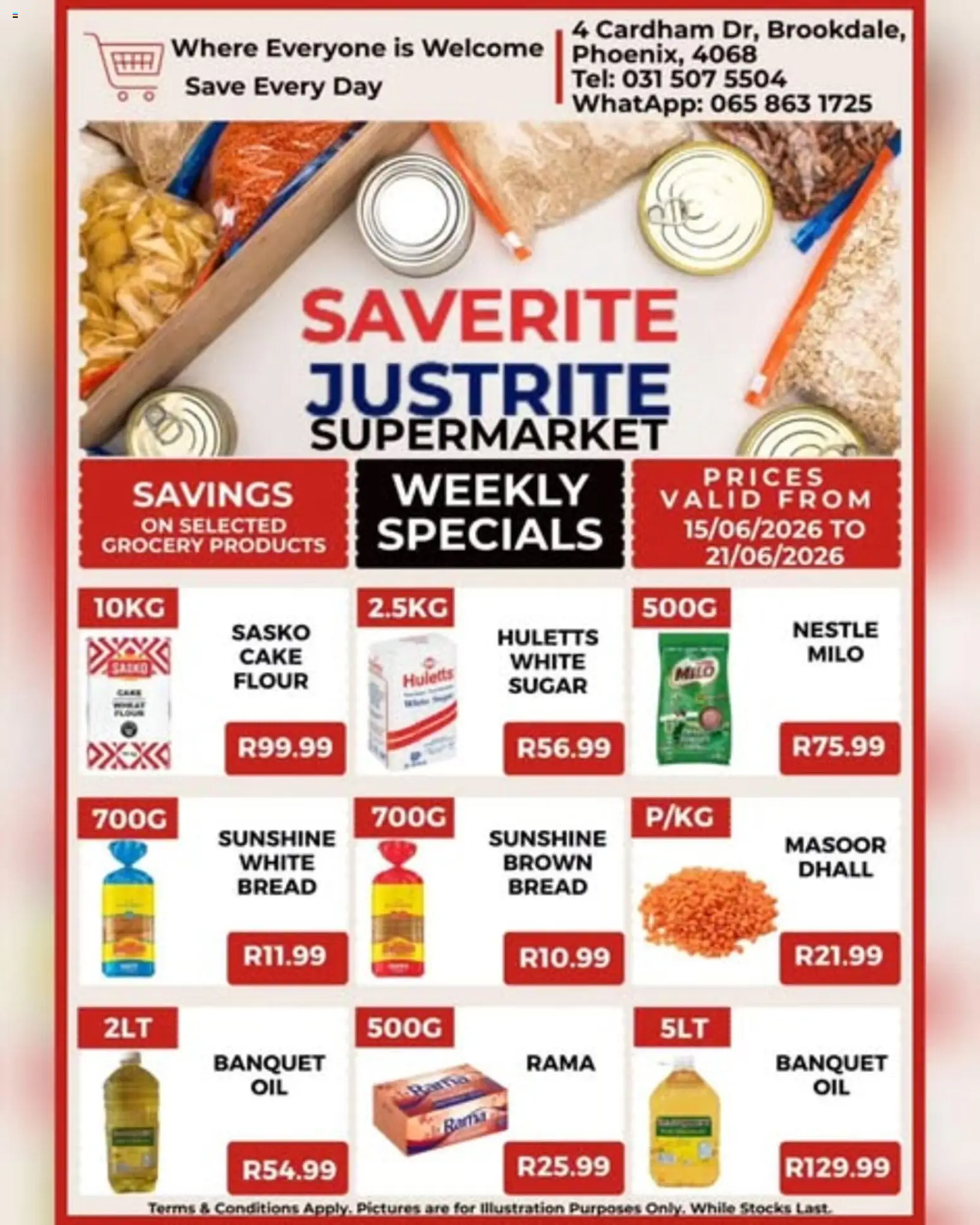 New Saverite catalogue – valid from 15.06.2026 | Page: 1 | Products: Cake, Flour, Bread, Sugar