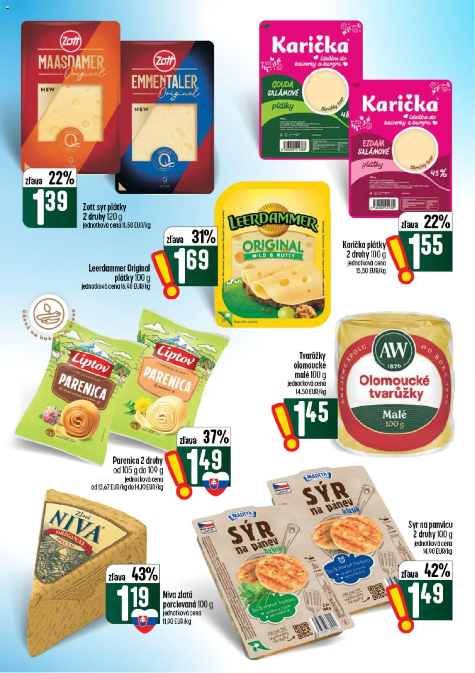 Nové COOP Jednota akcie – leták je platný od 10.09.2026 | Strana: 21 | Produkty: Syr, Gouda, Niva, Tvarôžky