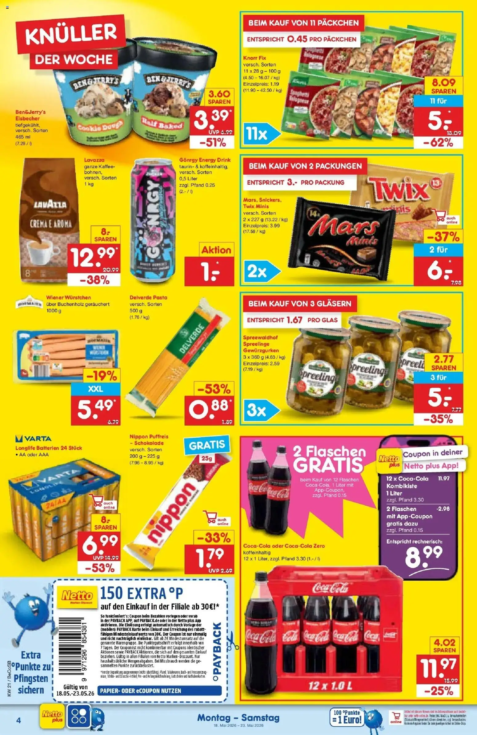Netto Marken-Discount Prospekt Bitterfeld-Wolfen	 – gültig ab 17.05.2026 | Seite: 4 | Produkte: Energy, Ariel, Knorr, Twix