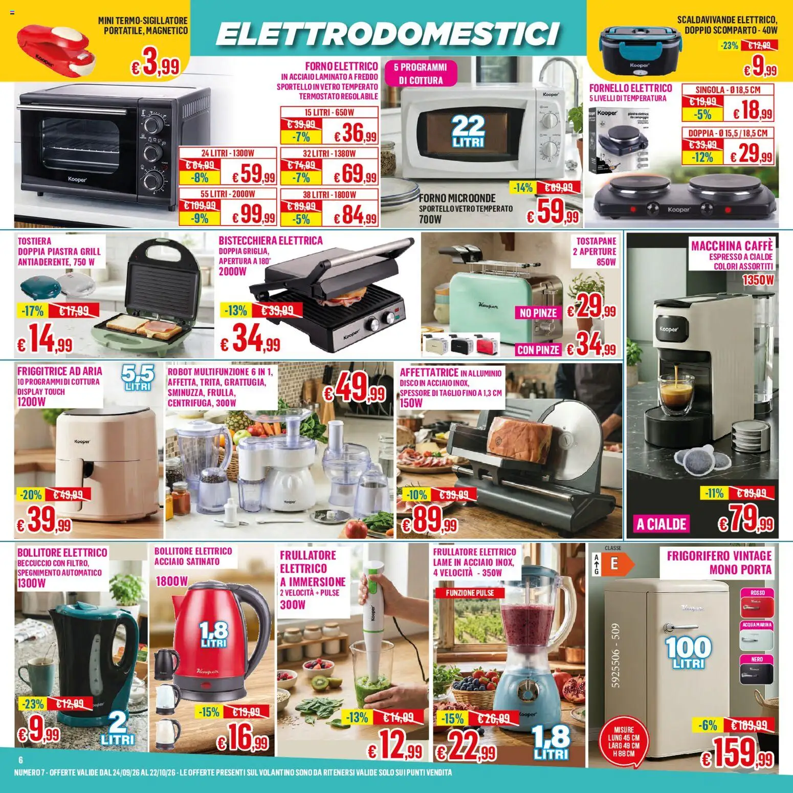 Volantino Satur del 24/09/2026 | Pagina: 6 | Prodotti: Bistecchiera, Robot, Fornello, Forno elettrico