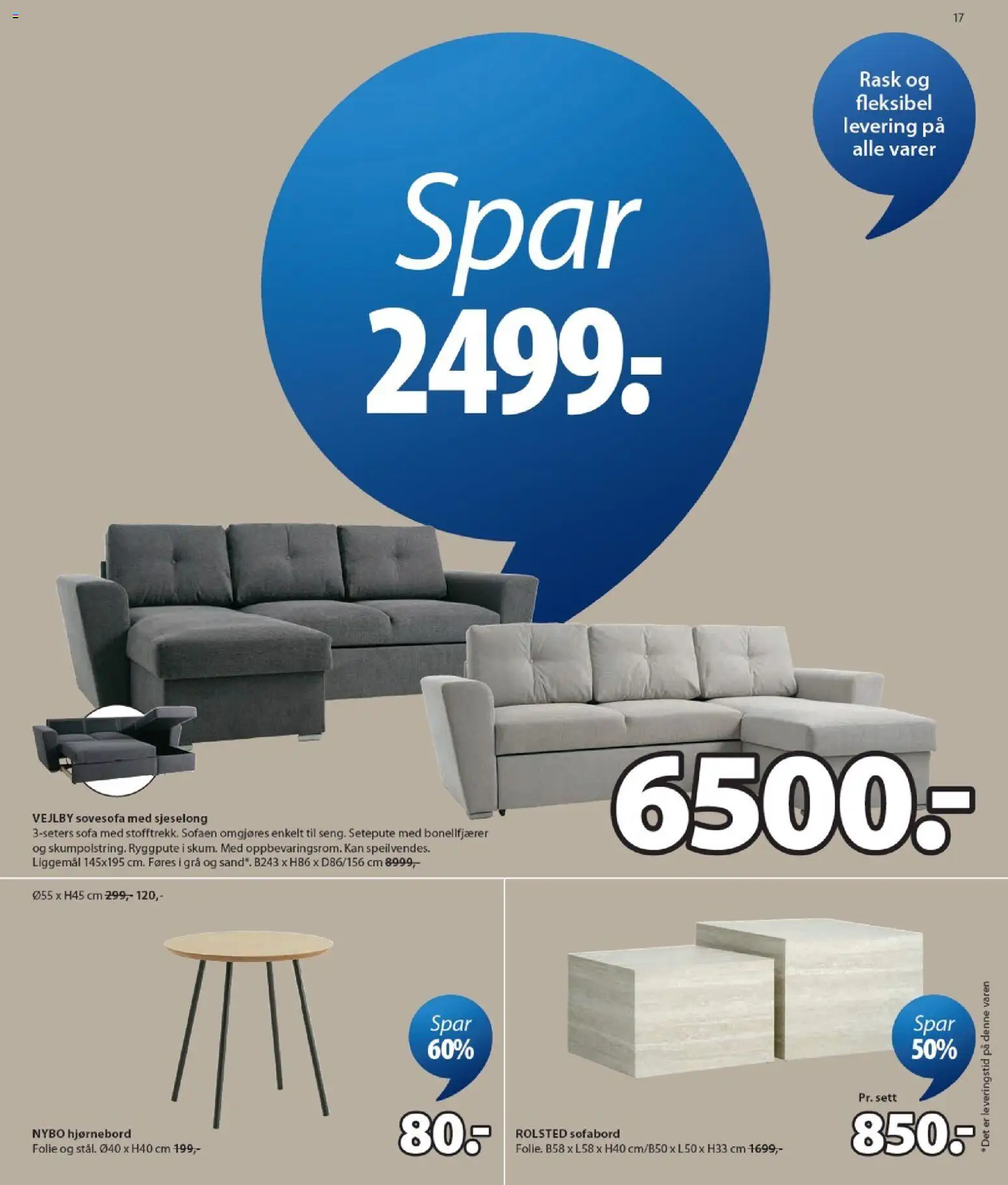 {H1} | Side: 17 | Produkter: Folie, Sofa, Bord, Sjeselong