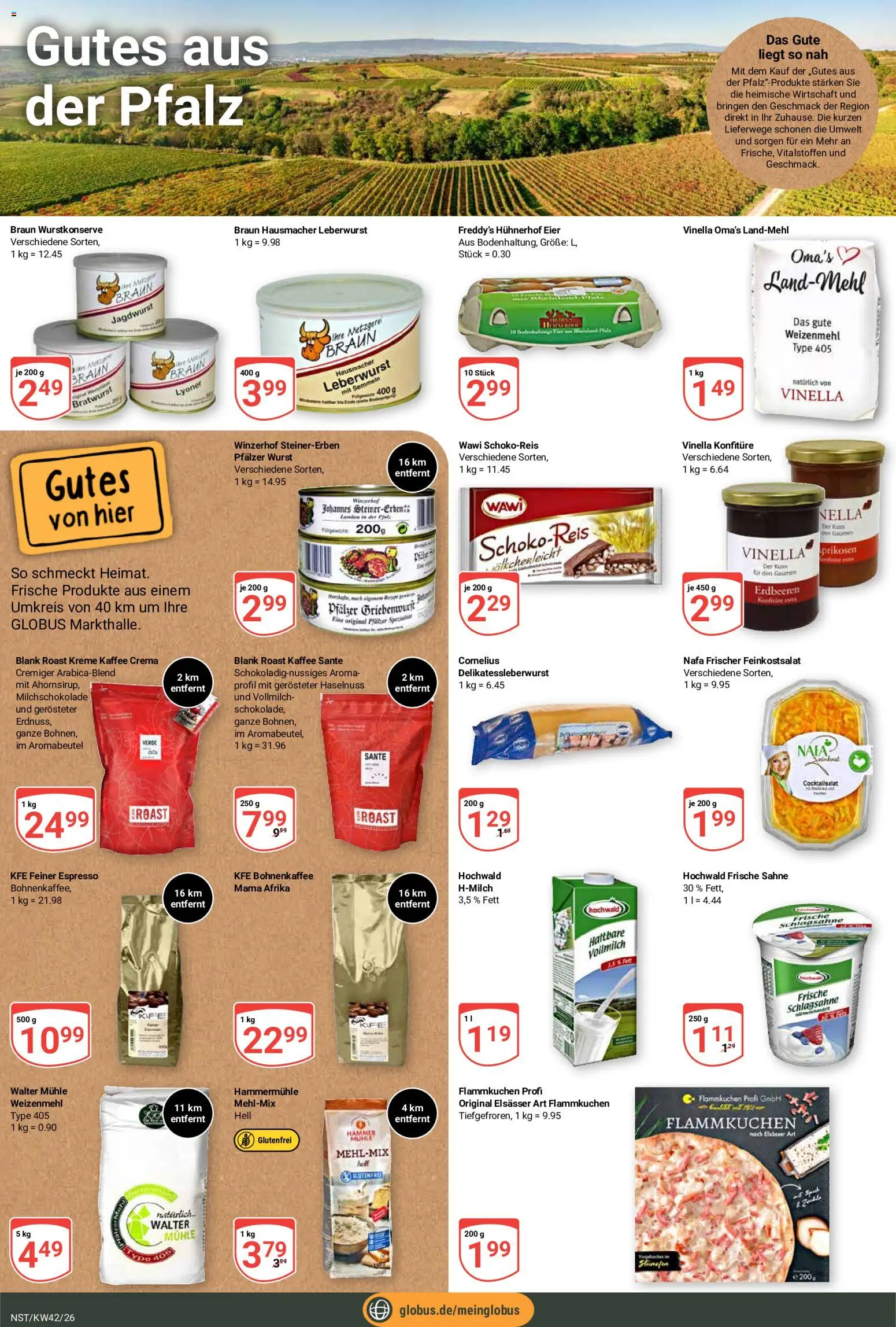Globus Prospekt Neustadt a.d. Weinstraße – gültig ab 12.10.2026 | Seite: 24 | Produkte: Eier, Kaffee, Weizenmehl, Sahne