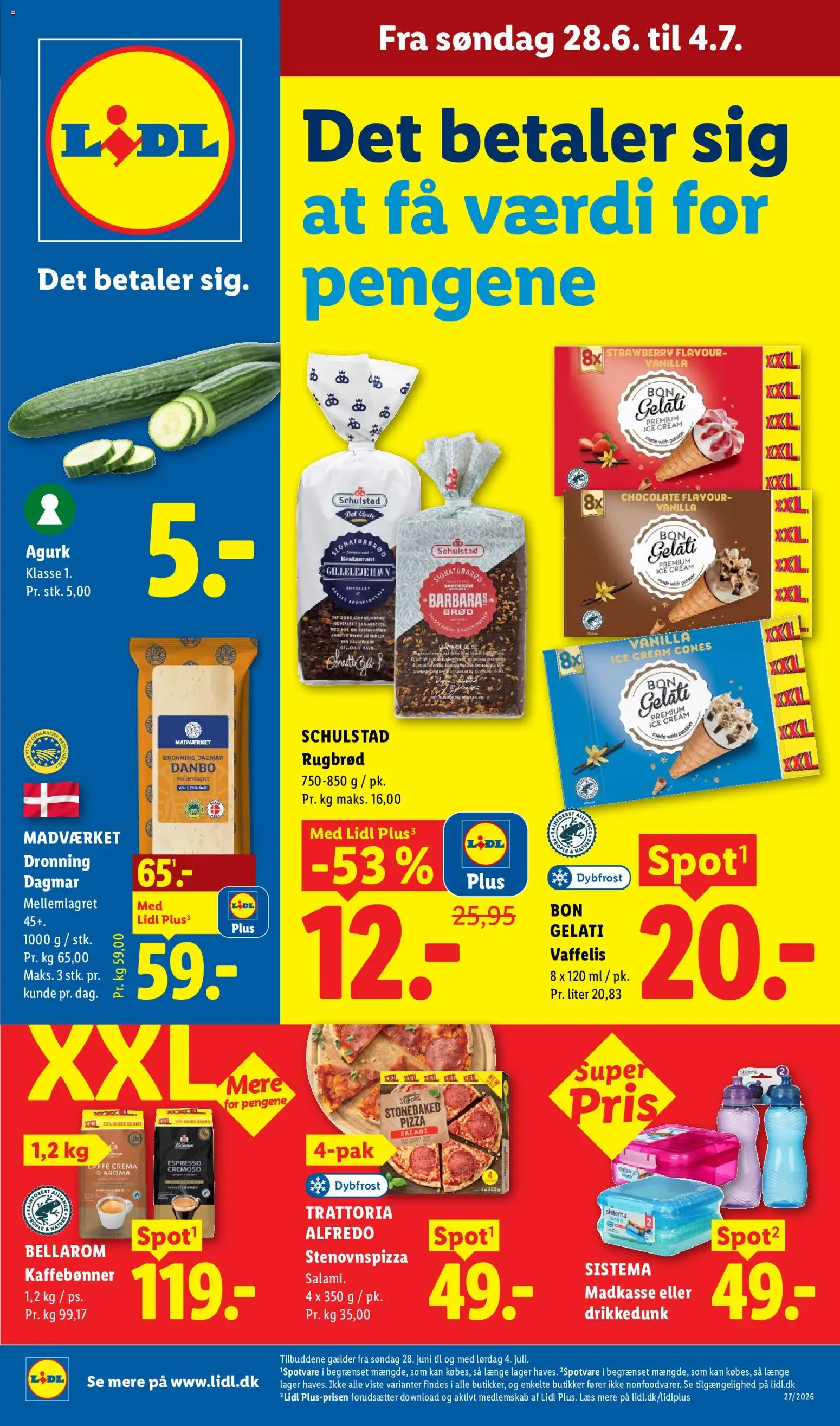 Lidl tilbudsavis – gyldig fra 28/06/2026 | Side: 1 | Produkter: Brød, Salami, Pizza, Søm