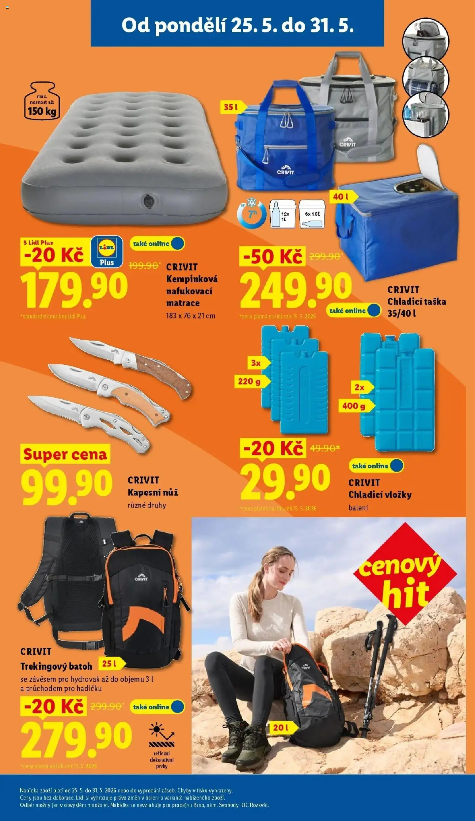 Lidl aktuální leták od 25.05.2026 | Strana: 41 | Produkty: Vložky, Batoh, Nafukovací matrace, Nůž