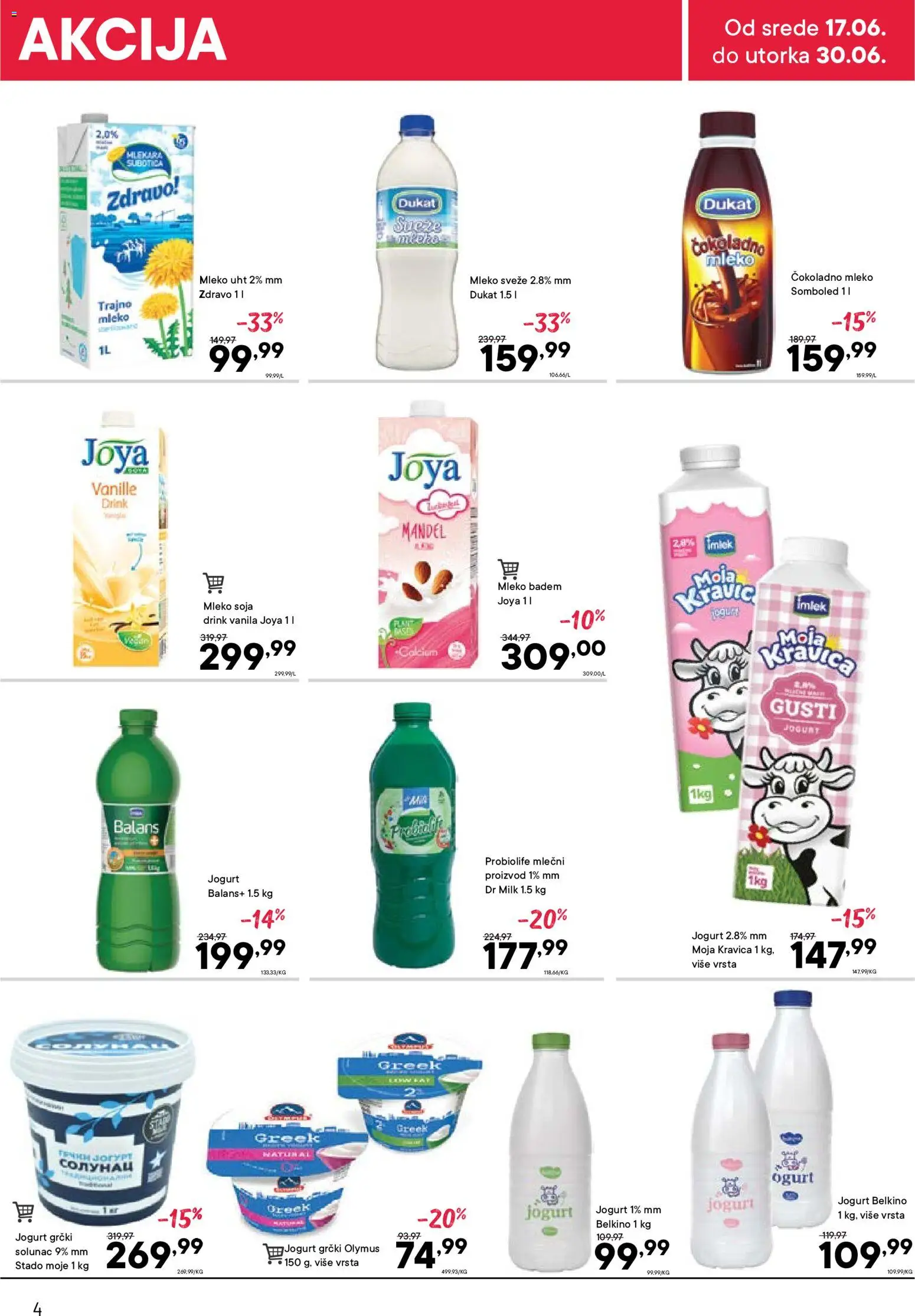 PerSu katalog - važi od 17.06.2026 | Strana: 4 | Proizvode: Badem, Moja kravica, Mleko, Jogurt