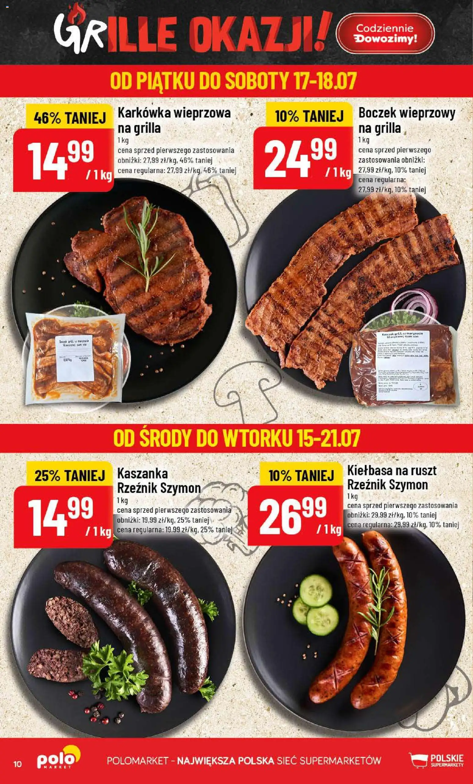 POLOmarket gazetka od 15.07.2026 | Strona: 10 | Produkty: Karkówka, Karkówka wieprzowa, Ruszt, Boczek