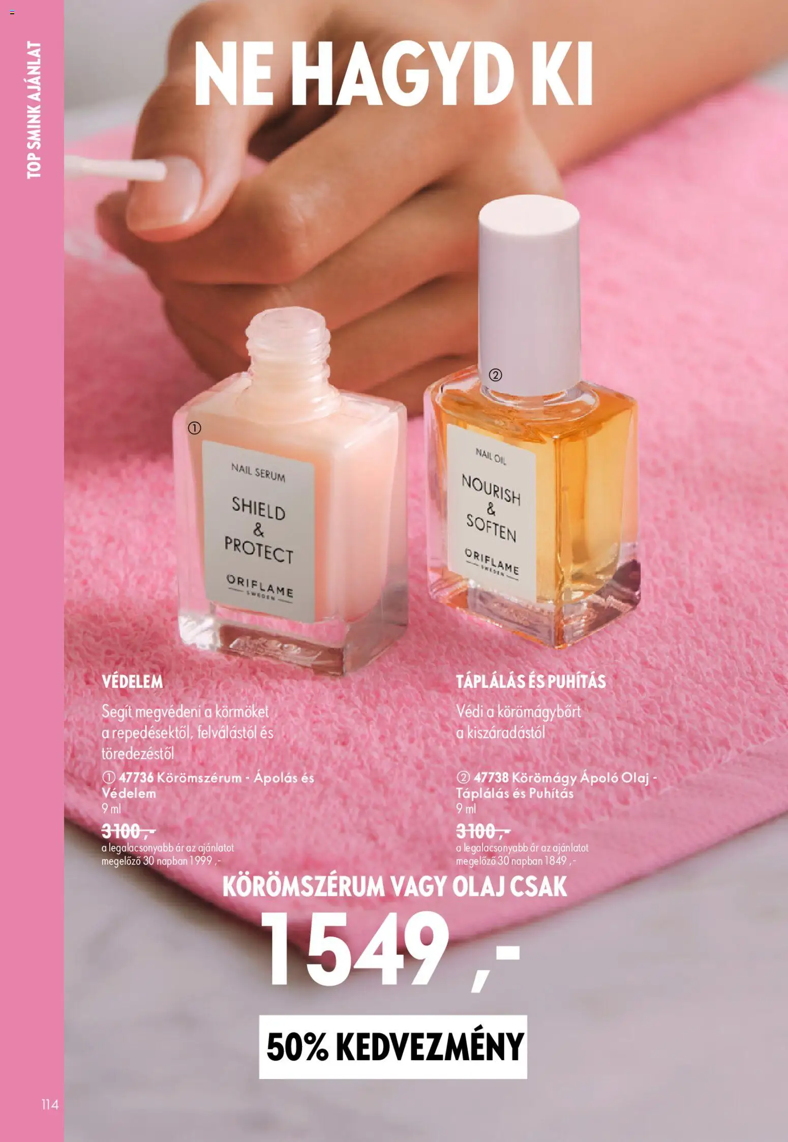 Oriflame akciós ujság - amely érvényes a következő dátumtól: 2026.09.09. | Oldal: 114 | Termékek: Smink, Olaj