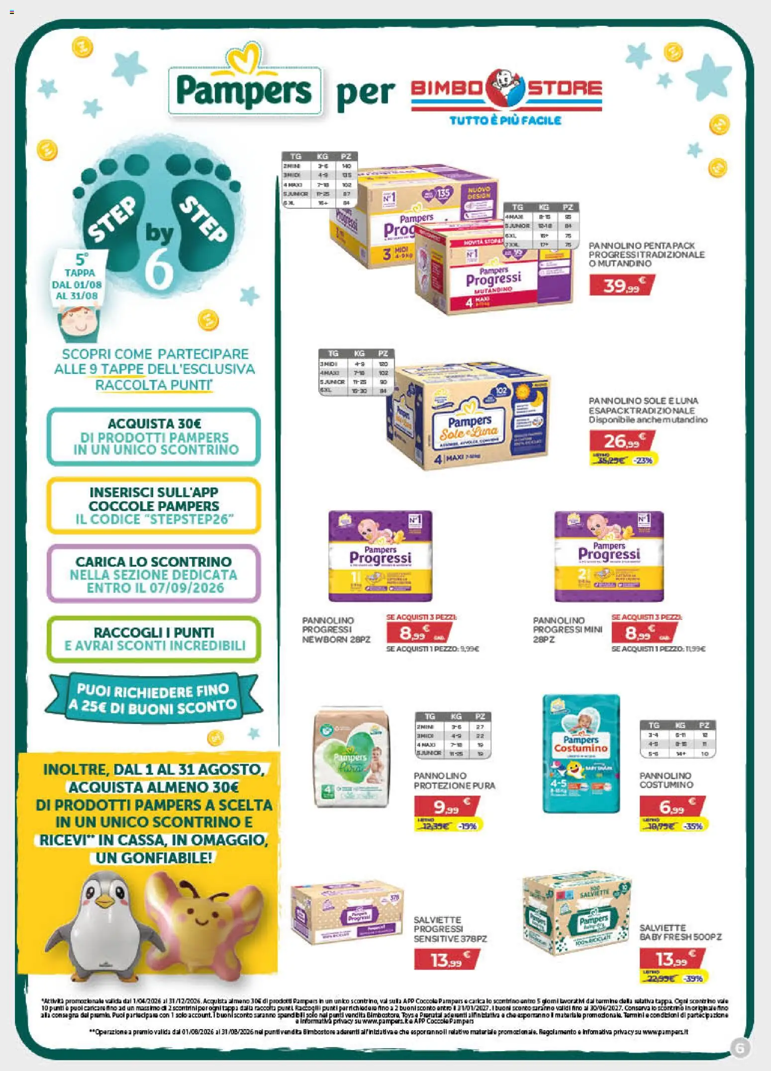 Volantino Bimbo store del 30/07/2026 | Pagina: 6 | Prodotti: Pampers
