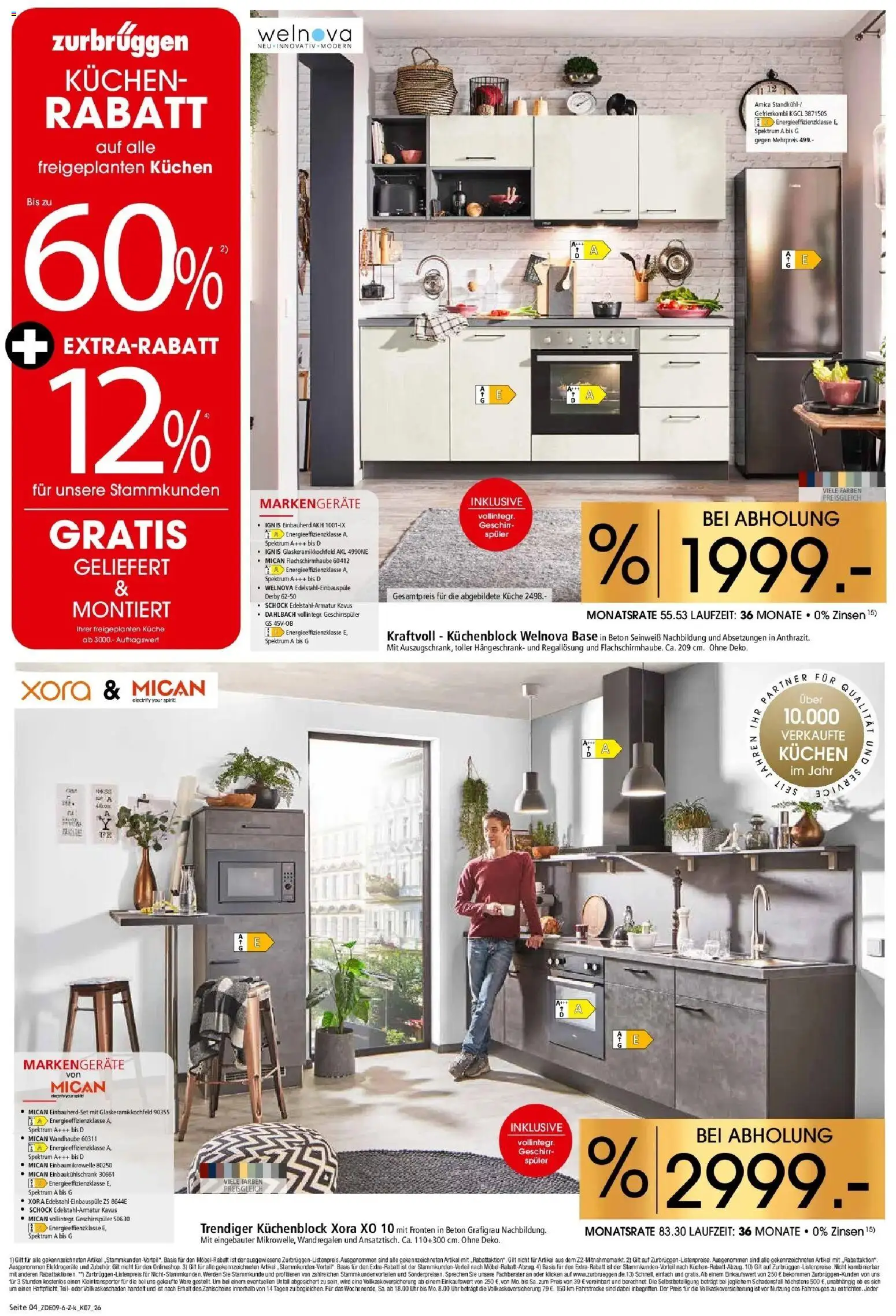 Zurbrüggen Küchen für ihr Zuhause – gültig ab 12.09.2026 | Seite: 4 | Produkte: Küchenblock, Hängeschrank, Kuchen, Uhr