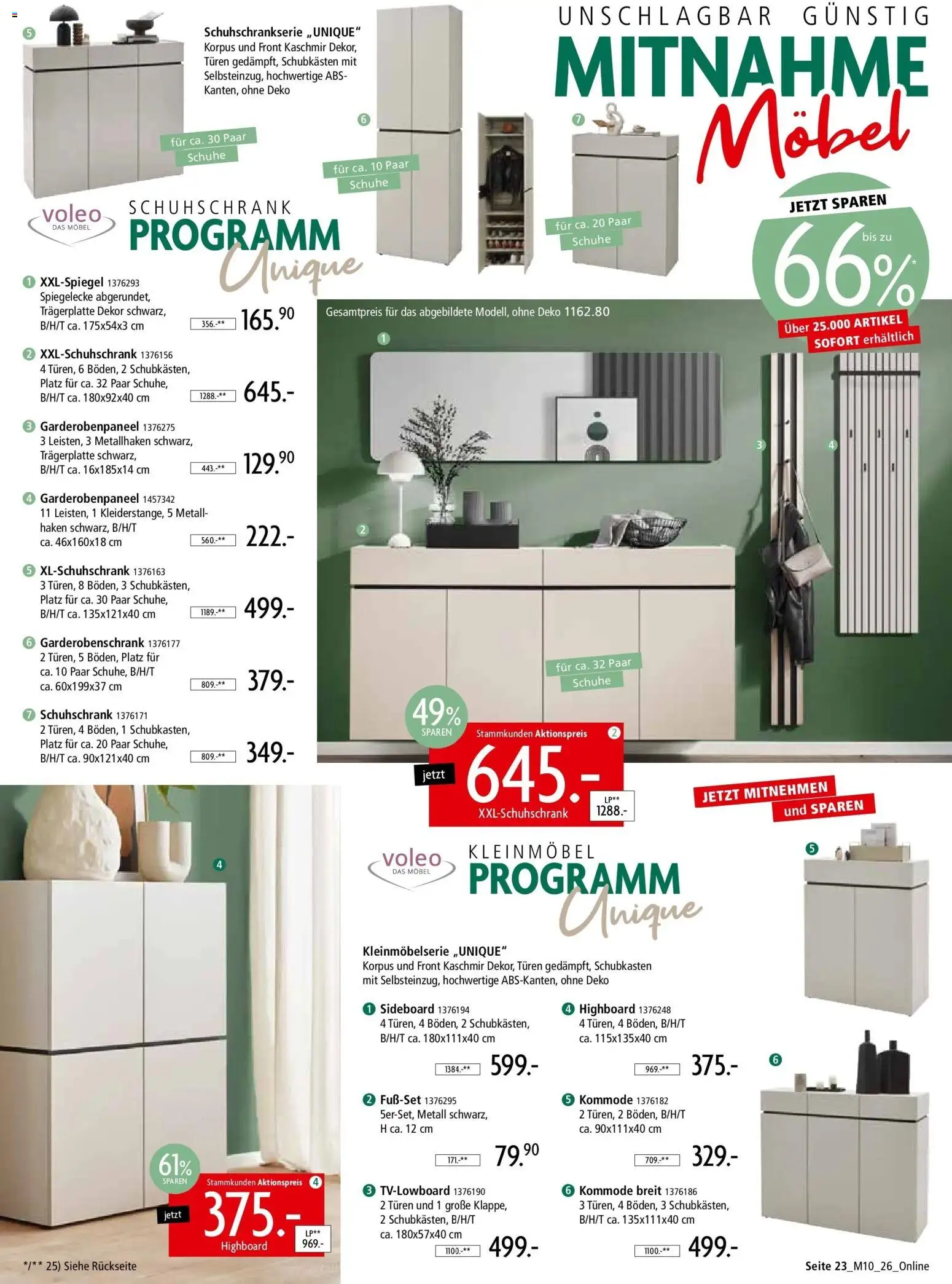 Zurbrüggen - Zurbrüggen: Mitnahme Möbel (ab 08.08.2026) zum Blättern | Seite: 25 | Produkte: Sideboard, HIghboard, Kommode, Garderobenschrank
