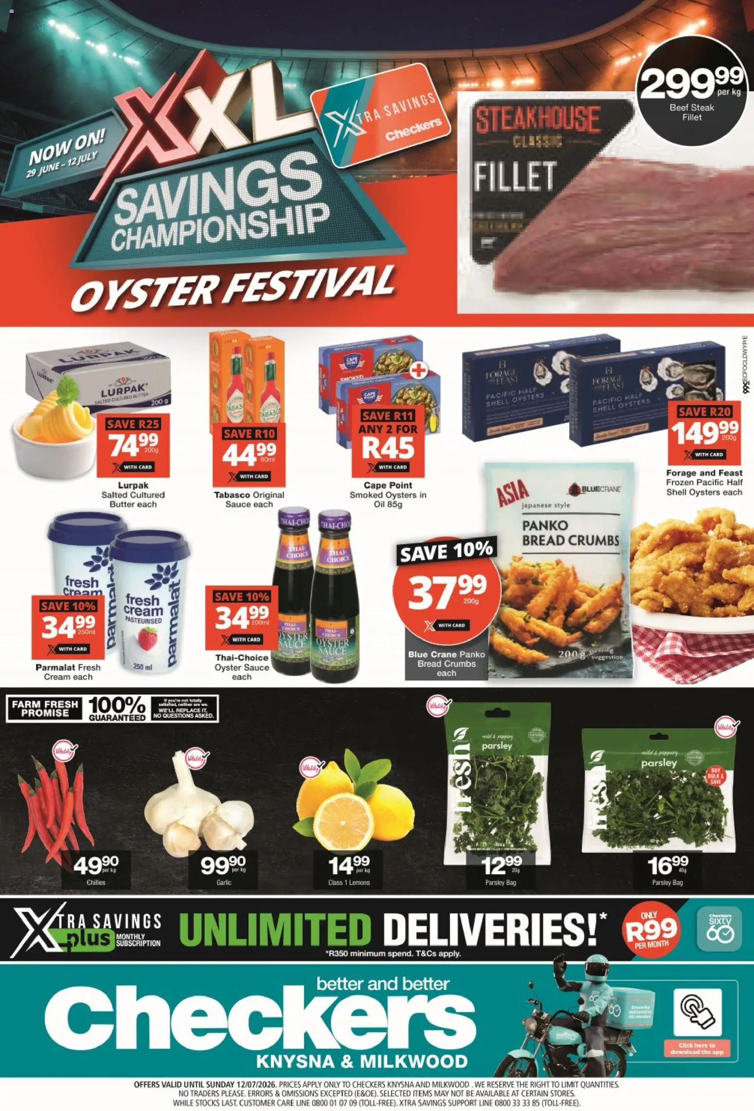 New Checkers catalogue – valid from 29/06/2026 | Page: 1 | Products: Oil, Bread, Sauce, Garlic