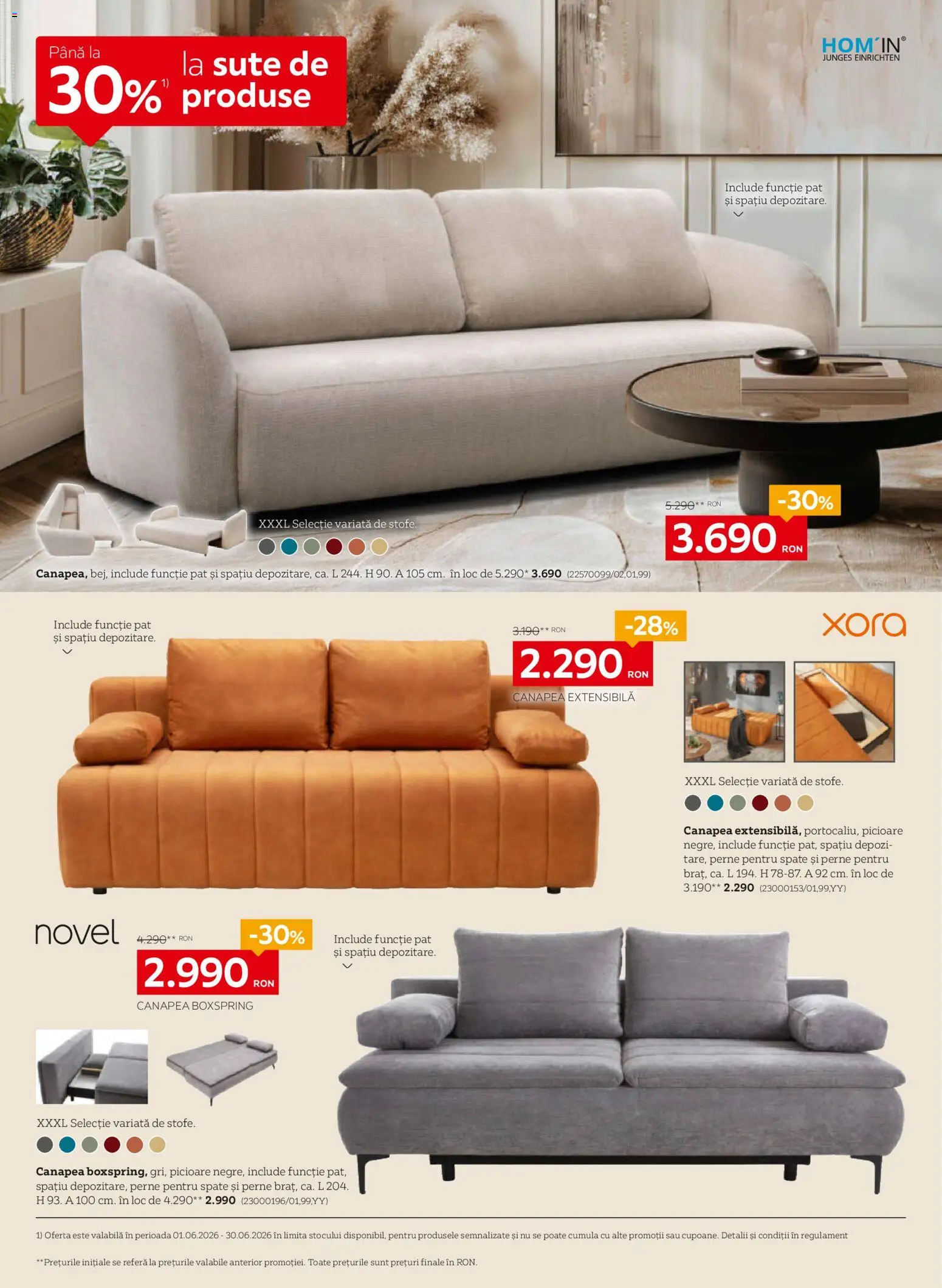 Noul catalog XXXLutz – valabil de la 01.06.2026 | Pagină: 6 | Produse: Pat, Canapea