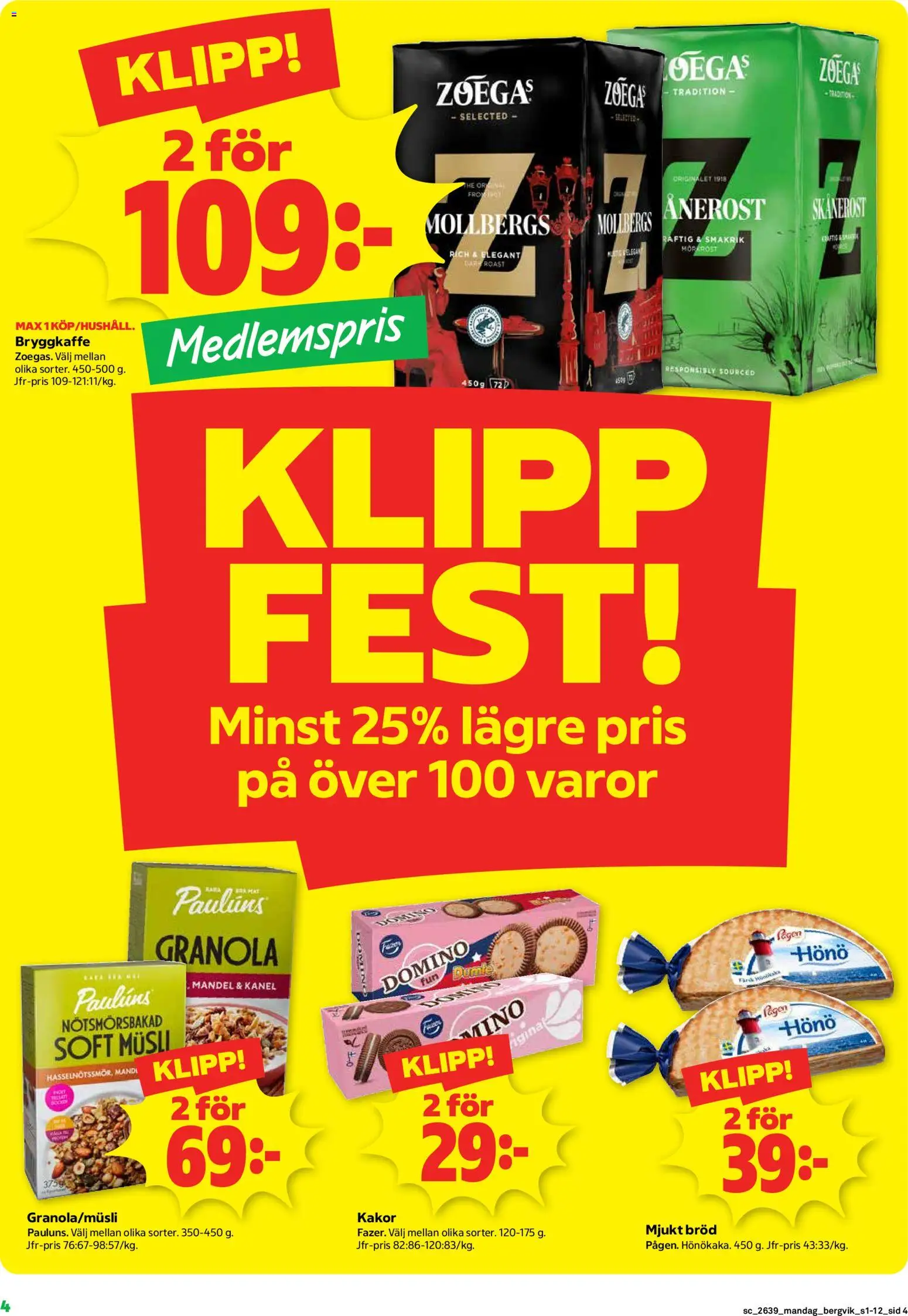 Stora Coop reklamblad aktuell från 21/09/2026 | Sida: 4 | Produkter: Musli, Kanel, Bröd, Granola