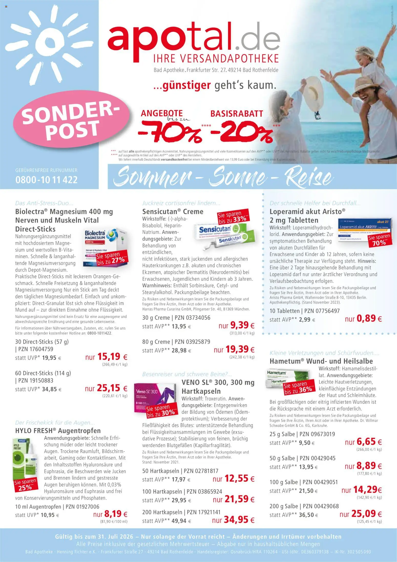 Apotal Sonderpost Sommer - Sonne (ab 12.05.2026) zum Blättern catalogue cover