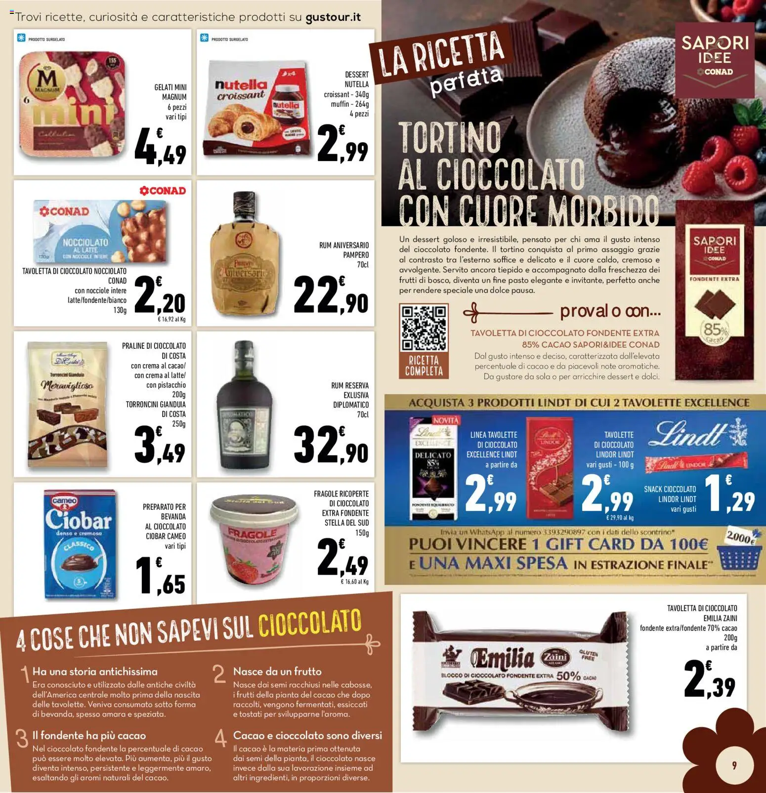 Volantino Conad del 21/10/2026 | Pagina: 9 | Prodotti: Nutella, Muffin, Fragole ricoperte di cioccolato, Torroncini