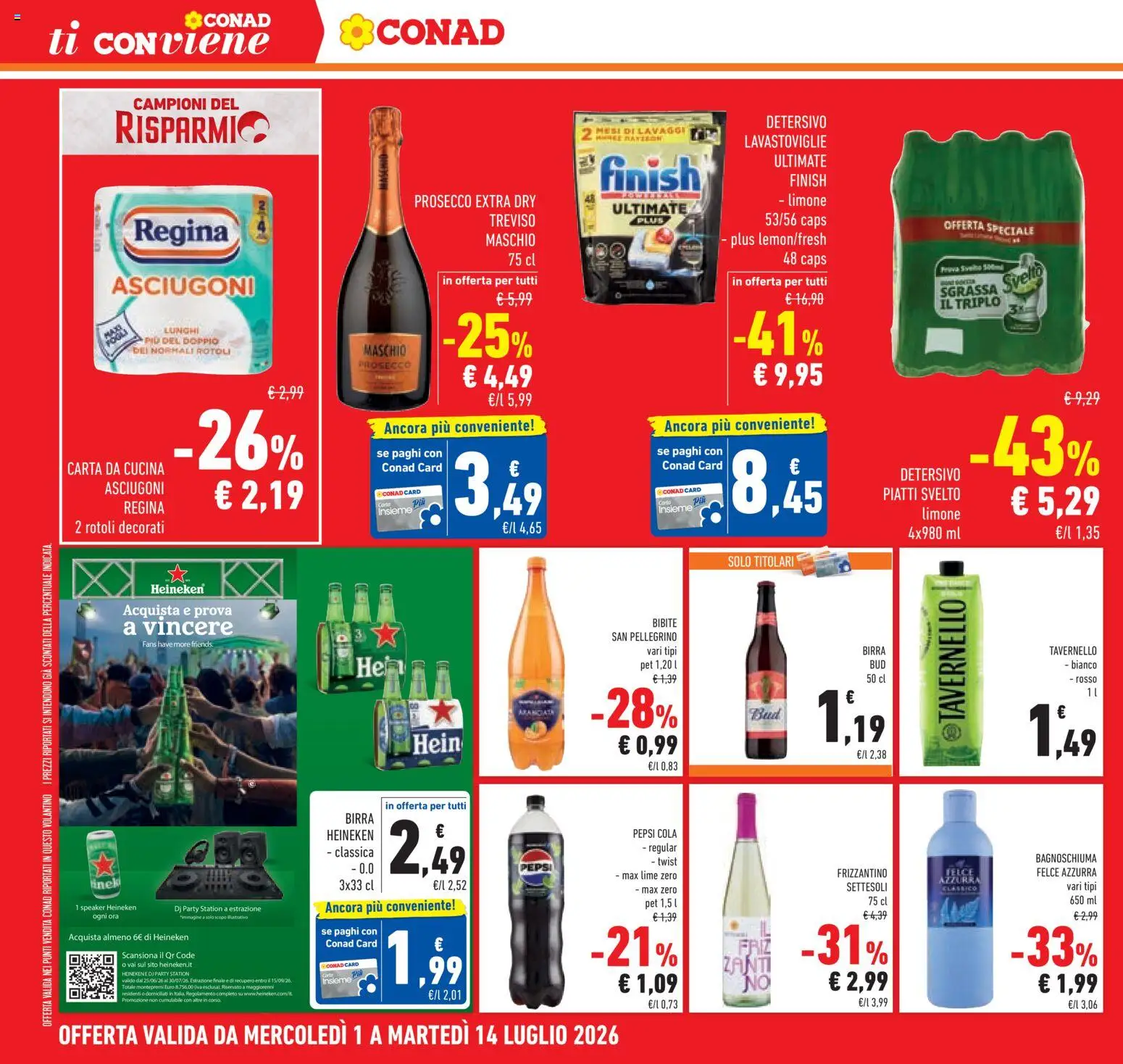 Volantino Conad del 01/07/2026 | Pagina: 24 | Prodotti: Limone, Lavastoviglie, Bibite, Heineken