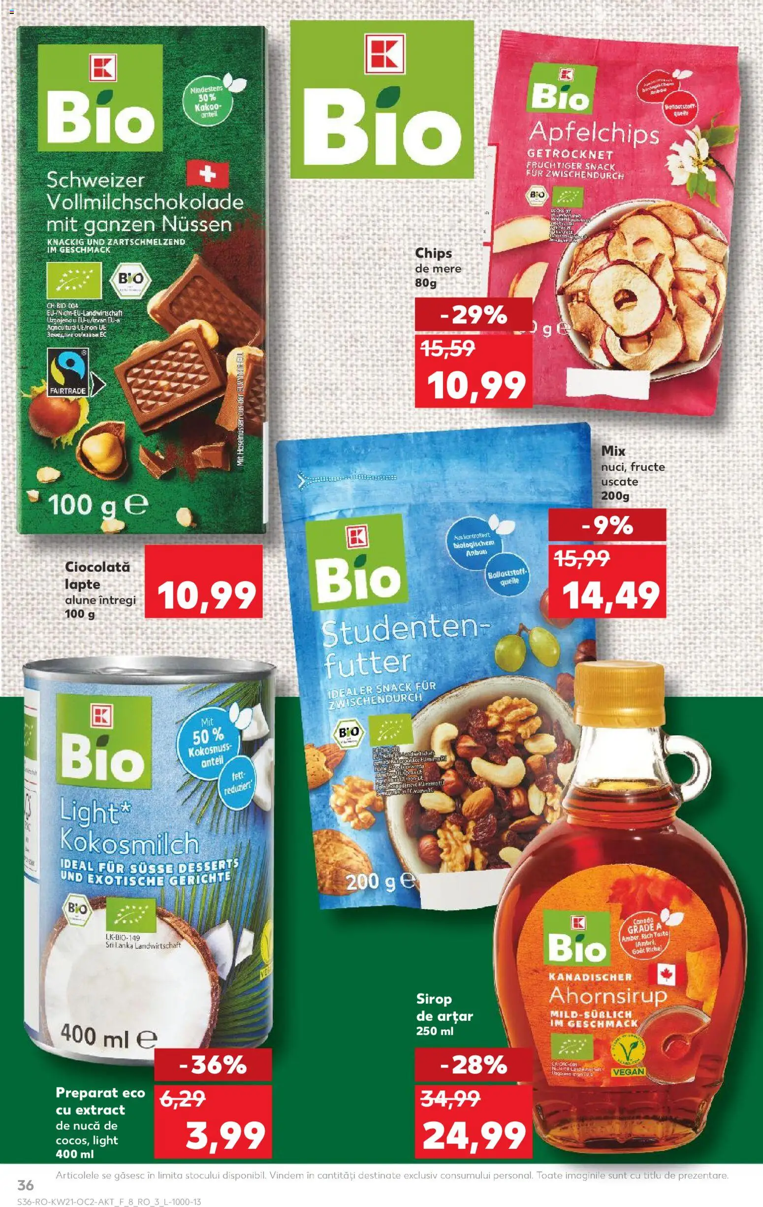 Kaufland RO akciós ujság - amely érvényes a következő dátumtól: 20.05.2026 | Oldal: 36 | Termékek: Chips, Vegán