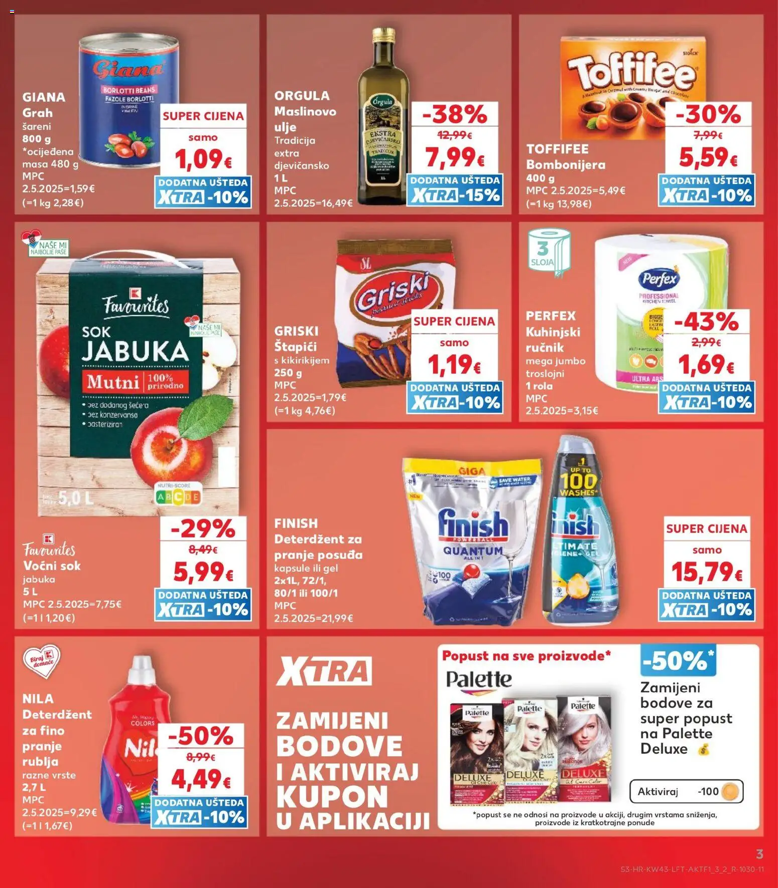 Kaufland katalog | vrijedi od 21.10.2026 | Stranica: 3 | Proizvodi: Kuhinjski rucnik, Grah, Maslinovo ulje, Jabuka