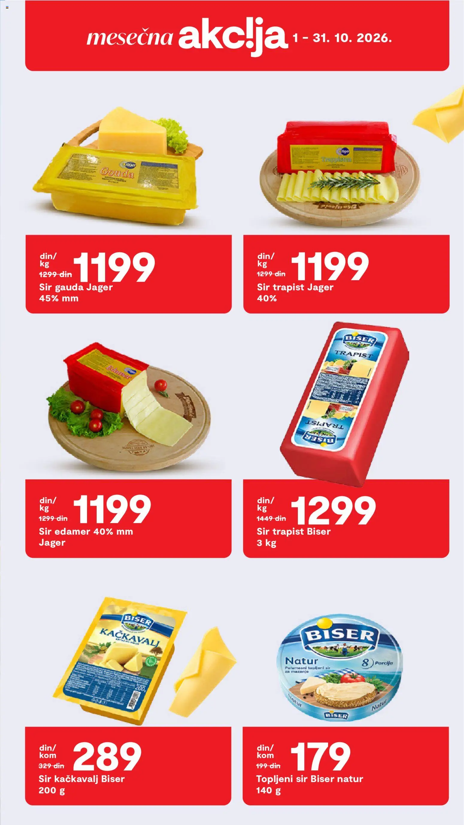 Matijevic katalog - važi od 27.10.2026 | Strana: 23 | Proizvode: Edamer, Gouda, Kačkavalj, Topljeni sir