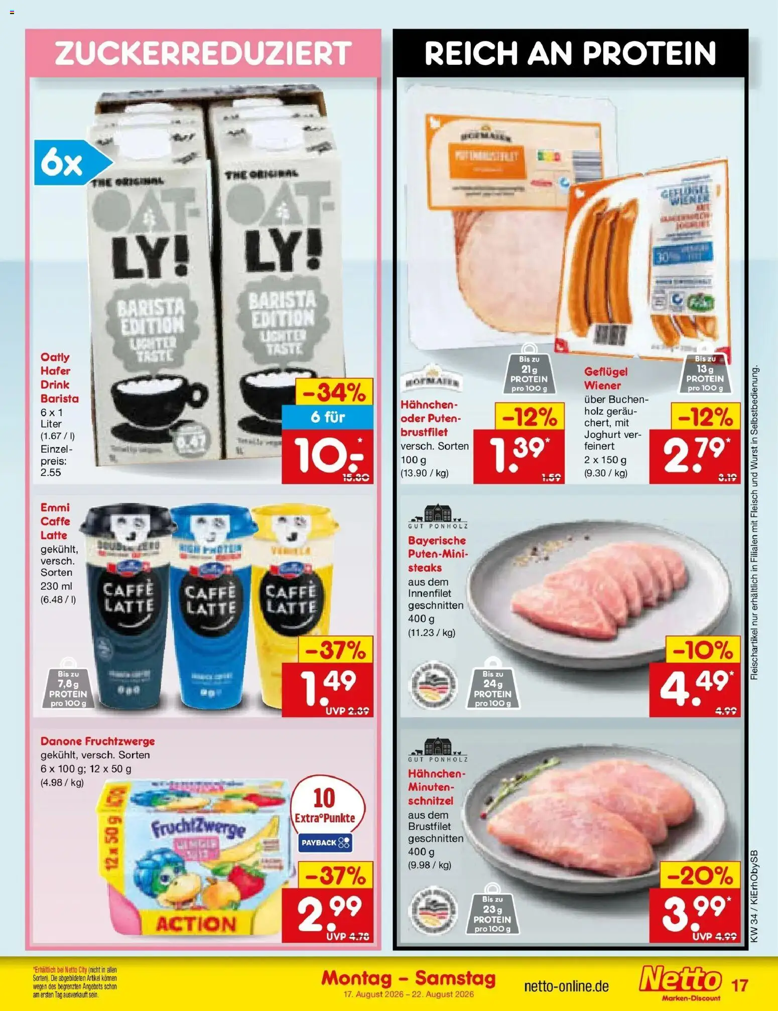 Netto Marken-Discount Prospekt Oberhaid – gültig ab 17.08.2026 | Seite: 23 | Produkte: Hahnchen, Joghurt, Oatly, Fleisch
