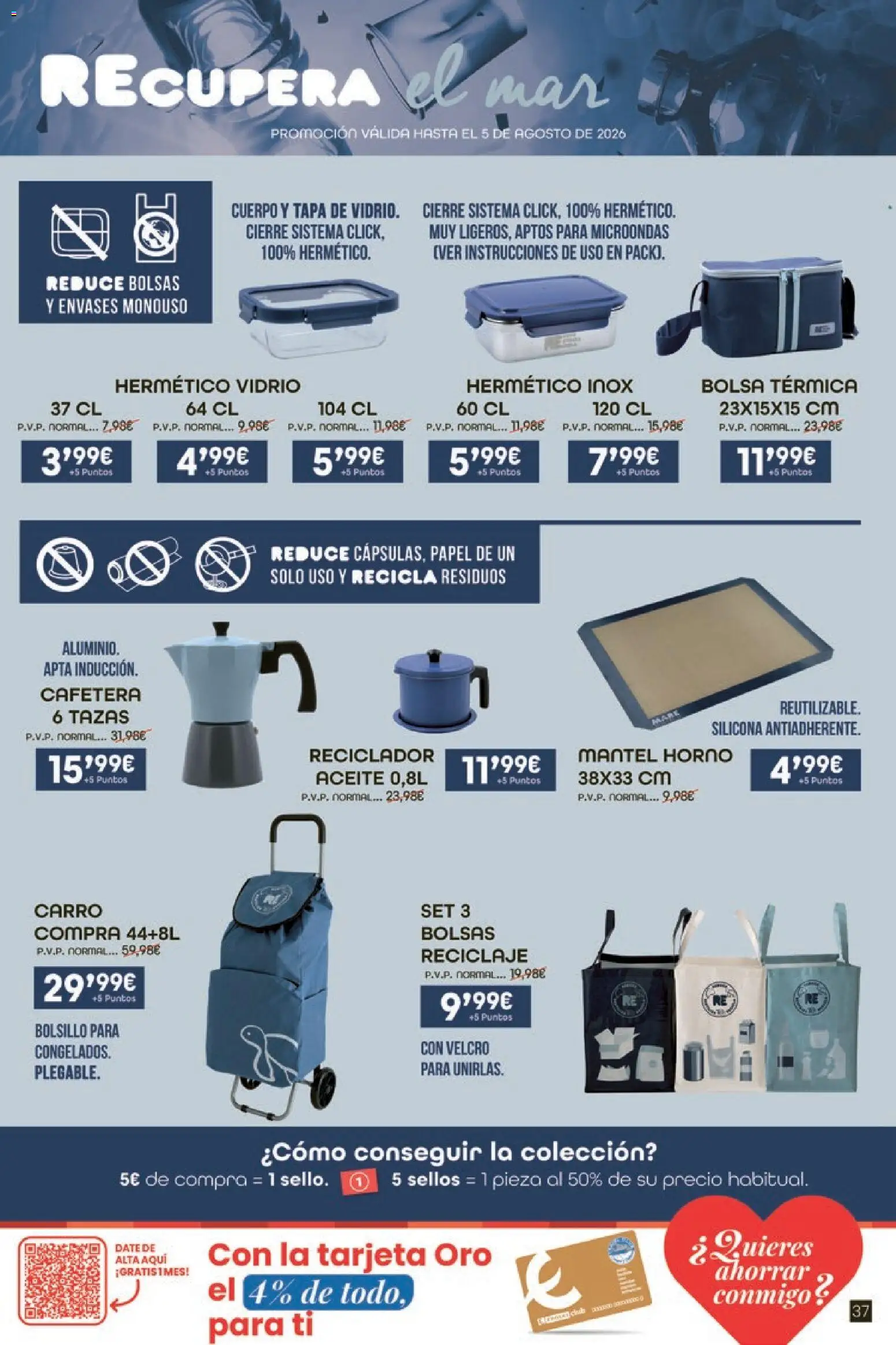Eroski Oh! Oferta Pontevedra │ válido desde el 11.06.2026 | Página: 37 | Productos: Mantel, Aceite, Μύρτιλα, Cafetera