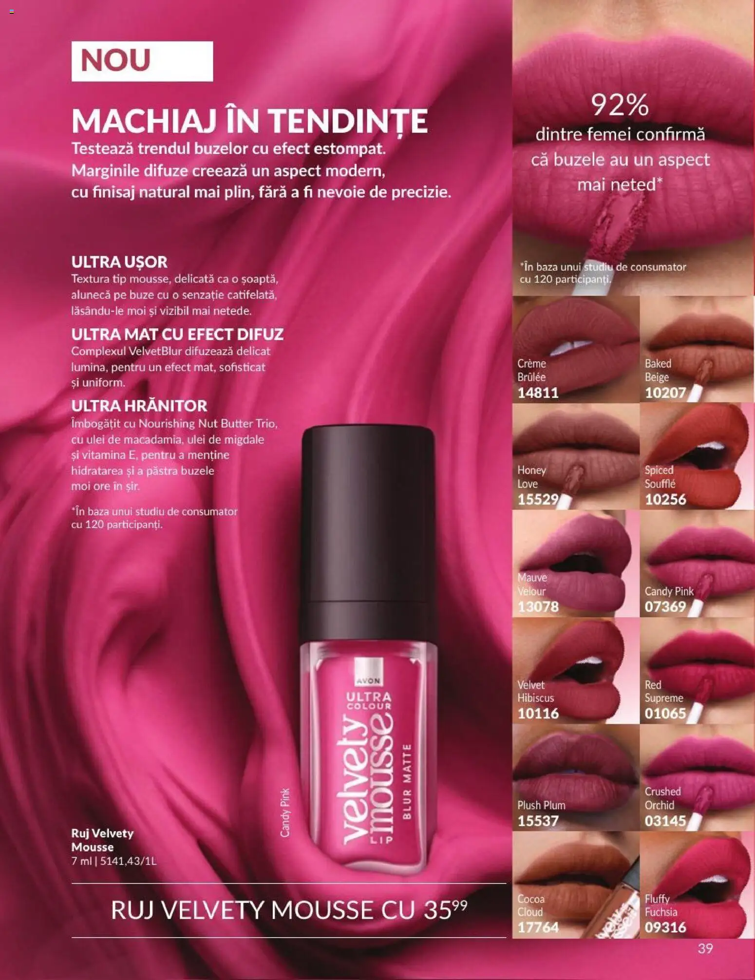 Noul catalog Avon – valabil de la 01.09.2026 | Pagină: 39 | Produse: Machiaj, Ruj, Migdale, Ulei