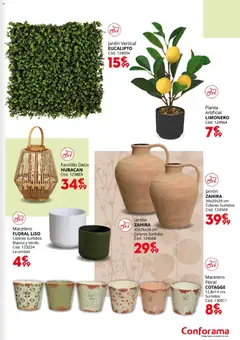 Vista previa Conforama Guía Jardín 2026 válido desde el 19.03.2026 | Página: 37 | Productos: Planta artificial, Macetero, Jarrón