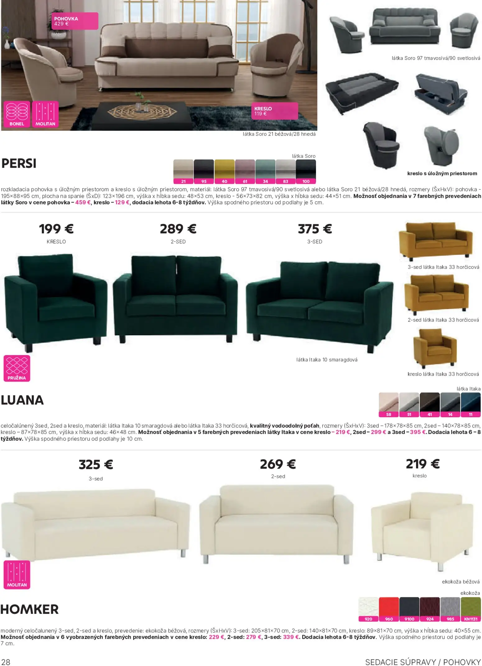 Nové Kondela akcie – leták je platný od 10.06.2026 | Strana: 28 | Produkty: Rozkladacia pohovka, Pohovka, Sedacie súpravy