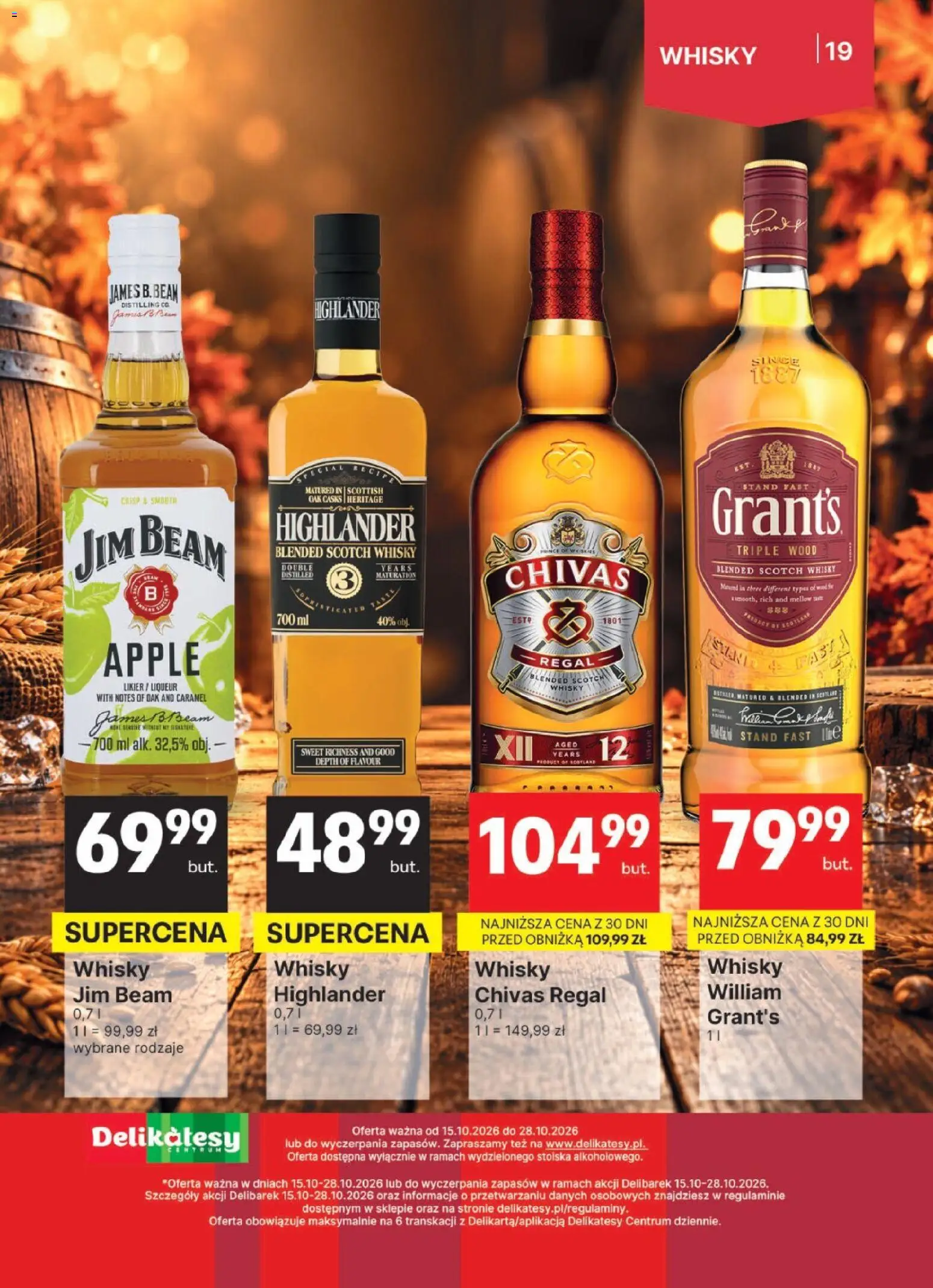 Delikatesy Centrum gazetka - DeliBarek od 15.10.2026 | Strona: 19 | Produkty: Chivas Regal, Grant's, Regał, Whisky