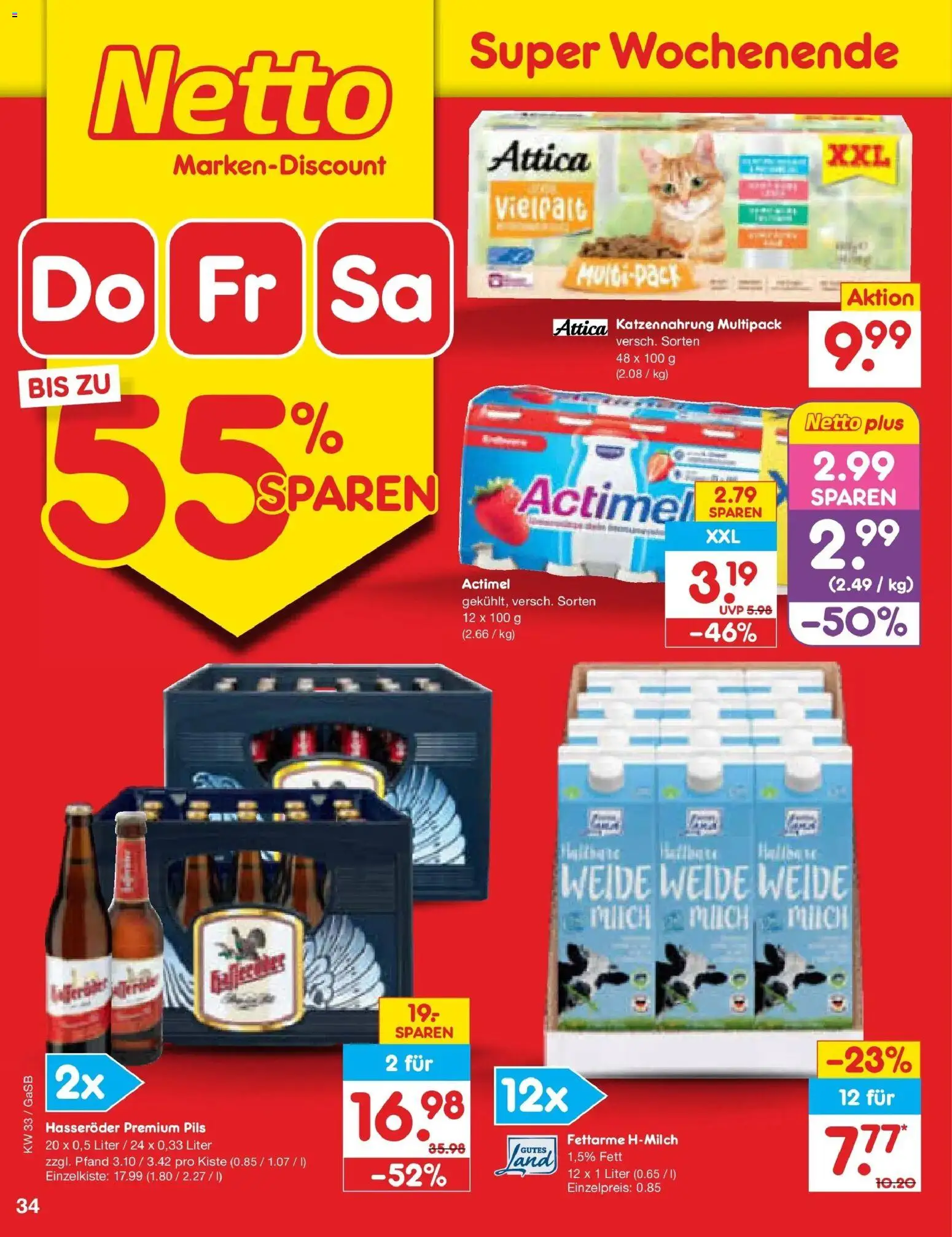 Netto Marken-Discount Prospekt – gültig ab 10.08.2026 | Seite: 48 | Produkte: Actimel, Pils, Hasseröder