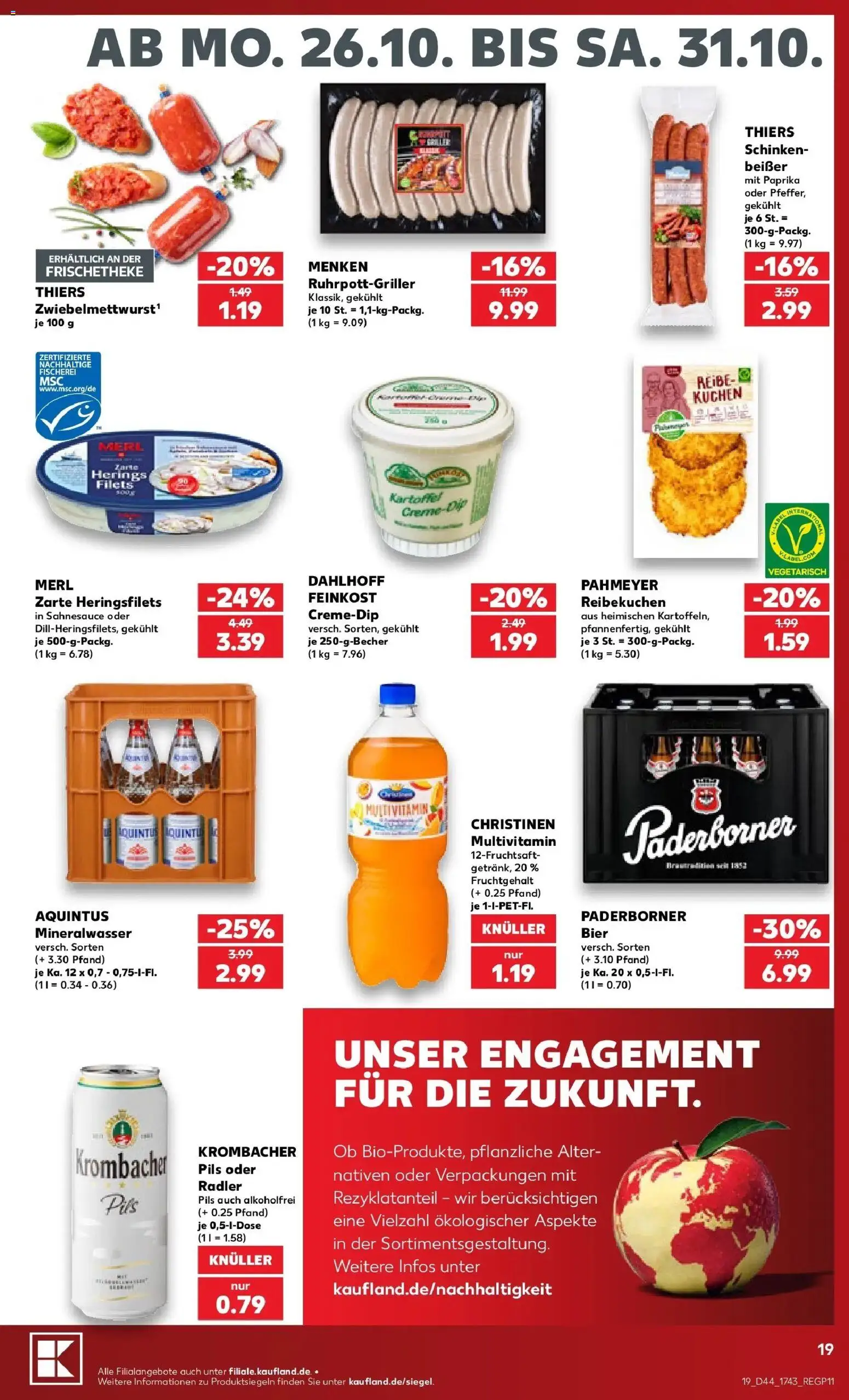 Kaufland Prospekt Dorsten – gültig ab 26.10.2026 | Seite: 23 | Produkte: Bier, Mineralwasser, Radler, Kuchen