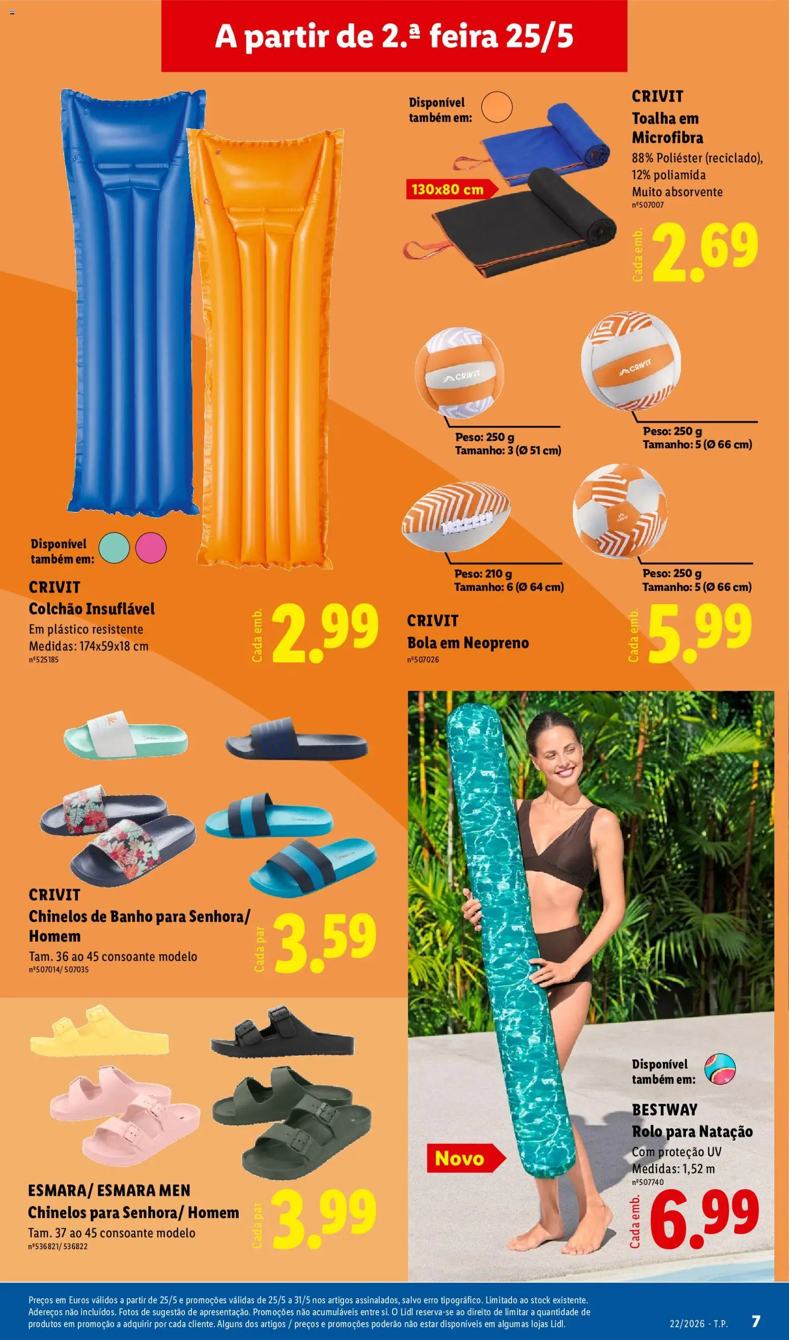 Lidl Novidades │ válido de 25.05.2026 | Página: 7 | Produtos: Chinelos, Colchão, Banho, Colchão insuflável