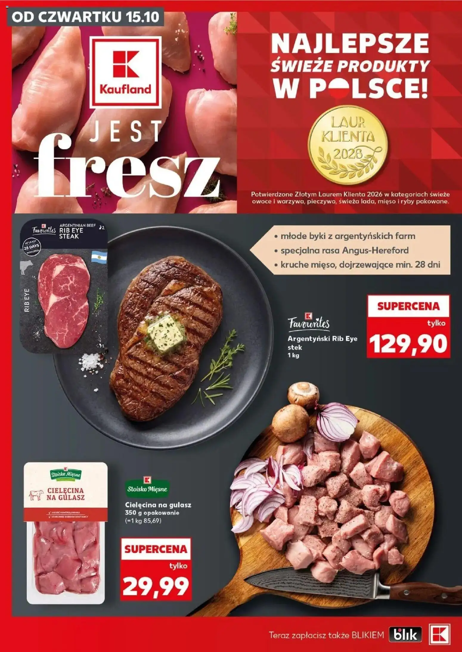 Kaufland gazetka - Mocny start od 19.10.2026 - od jutra PDF | Strona: 20 | Produkty: Stek, Mięso, Gulasz, Owoce