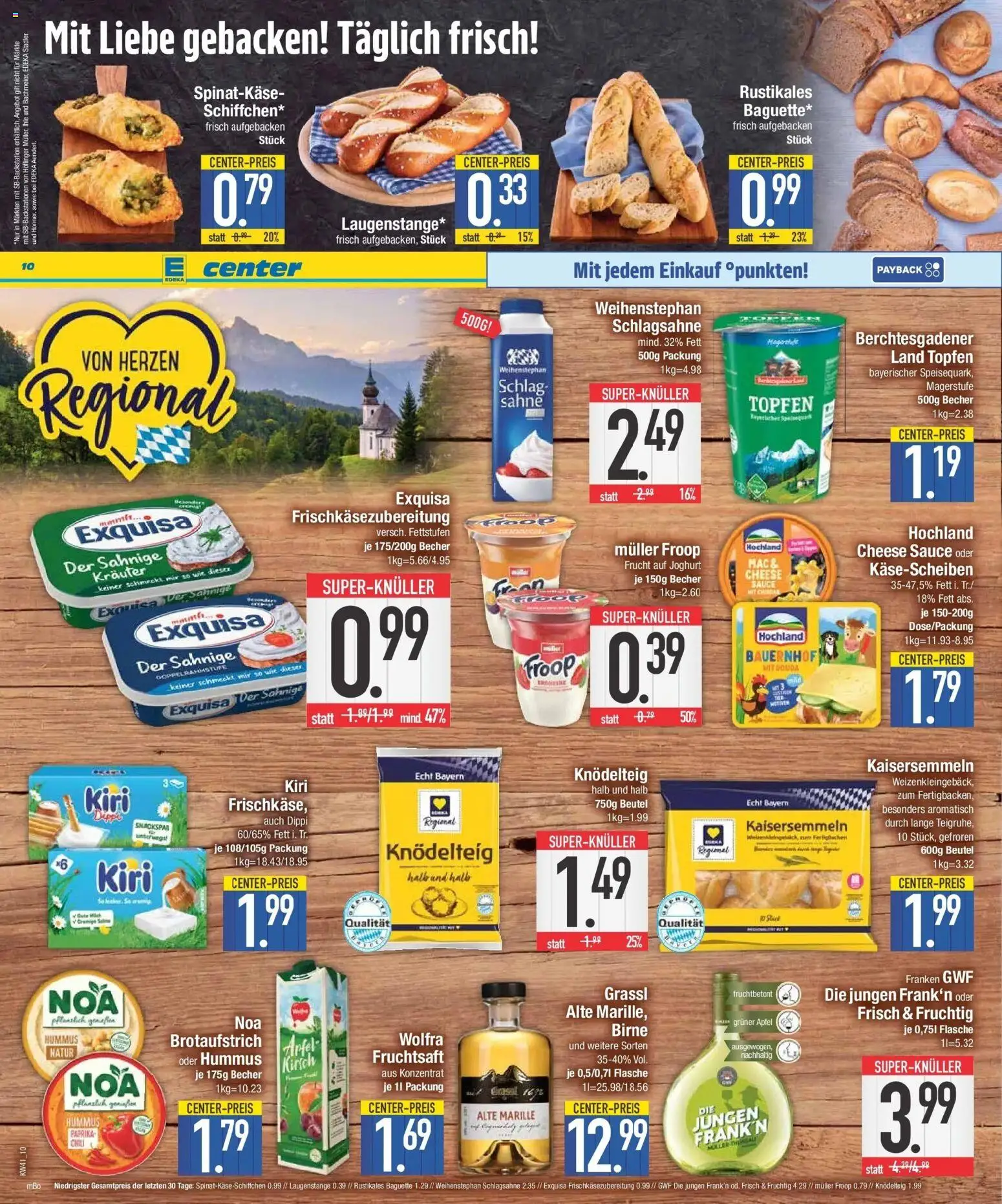 E center Prospekt München (ab 05.10.2026) zum Blättern | Seite: 10 | Produkte: Joghurt, Chili, Fruchtsaft, Sahne