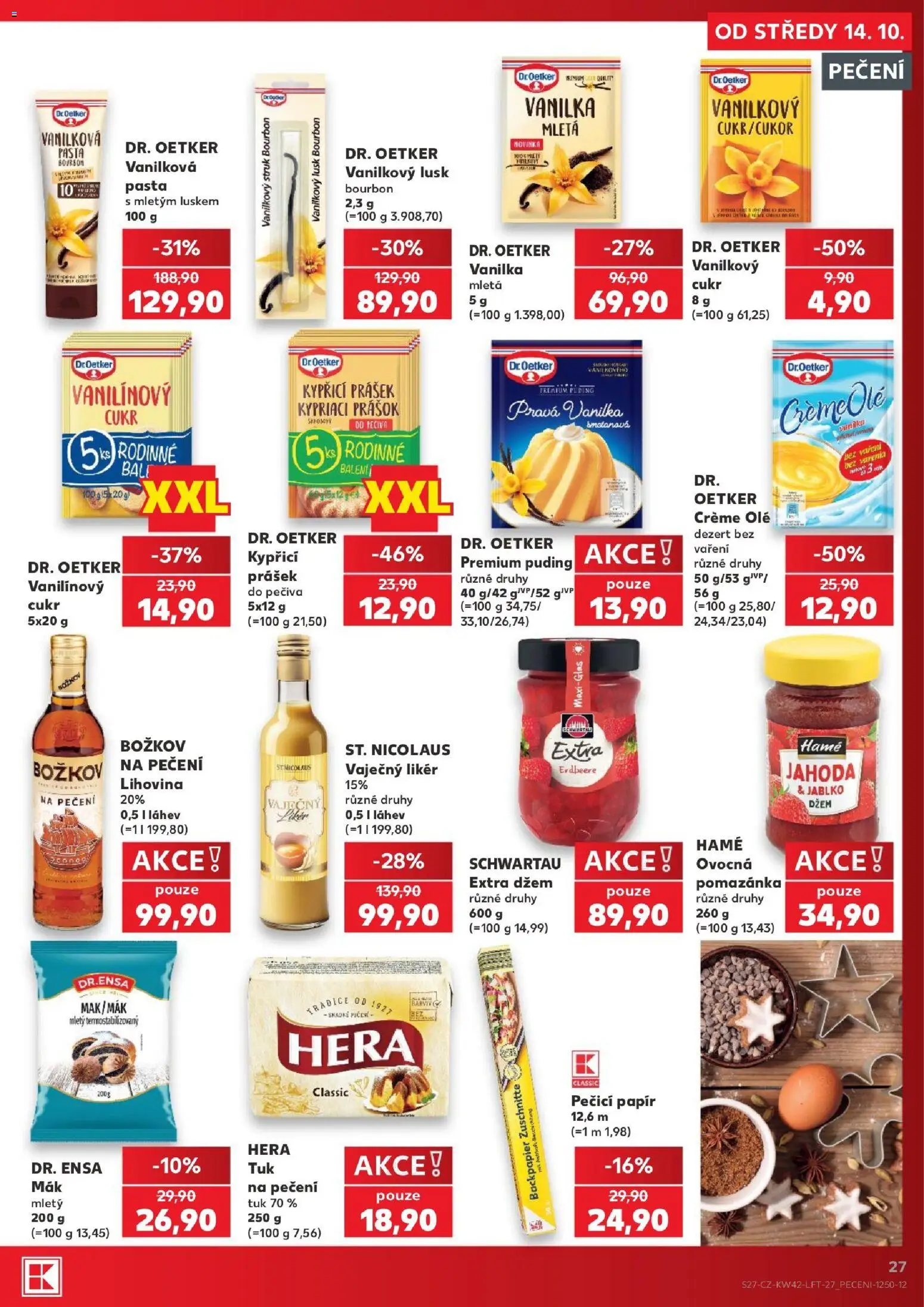 Kaufland leták od 14.10.2026 | Strana: 27 | Produkty: Prášek do pečiva, Hera, Vanilka, Cukr